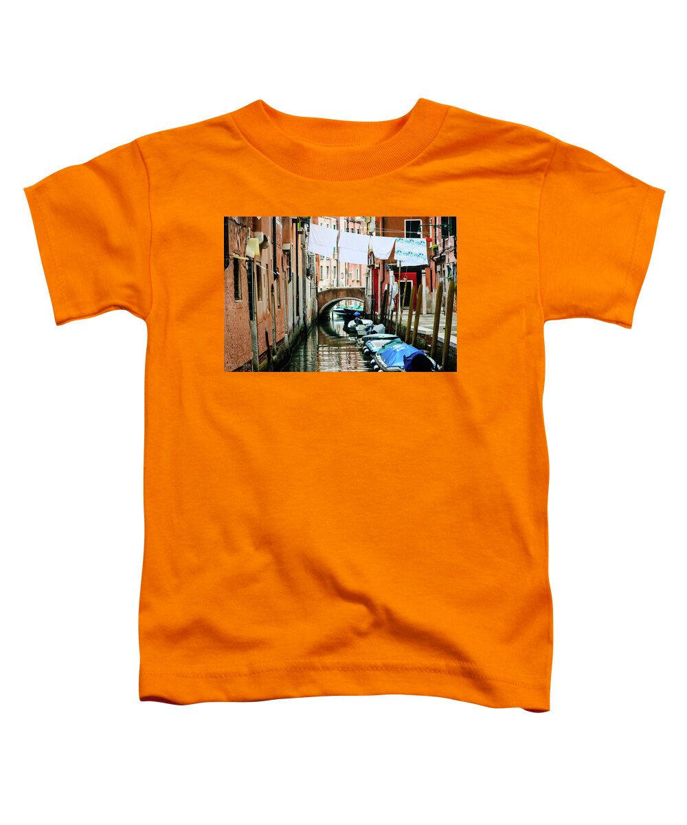 Venice Toddler T-Shirt featuring the photograph Clean Laundry, Venice, Italy by Aashish Vaidya