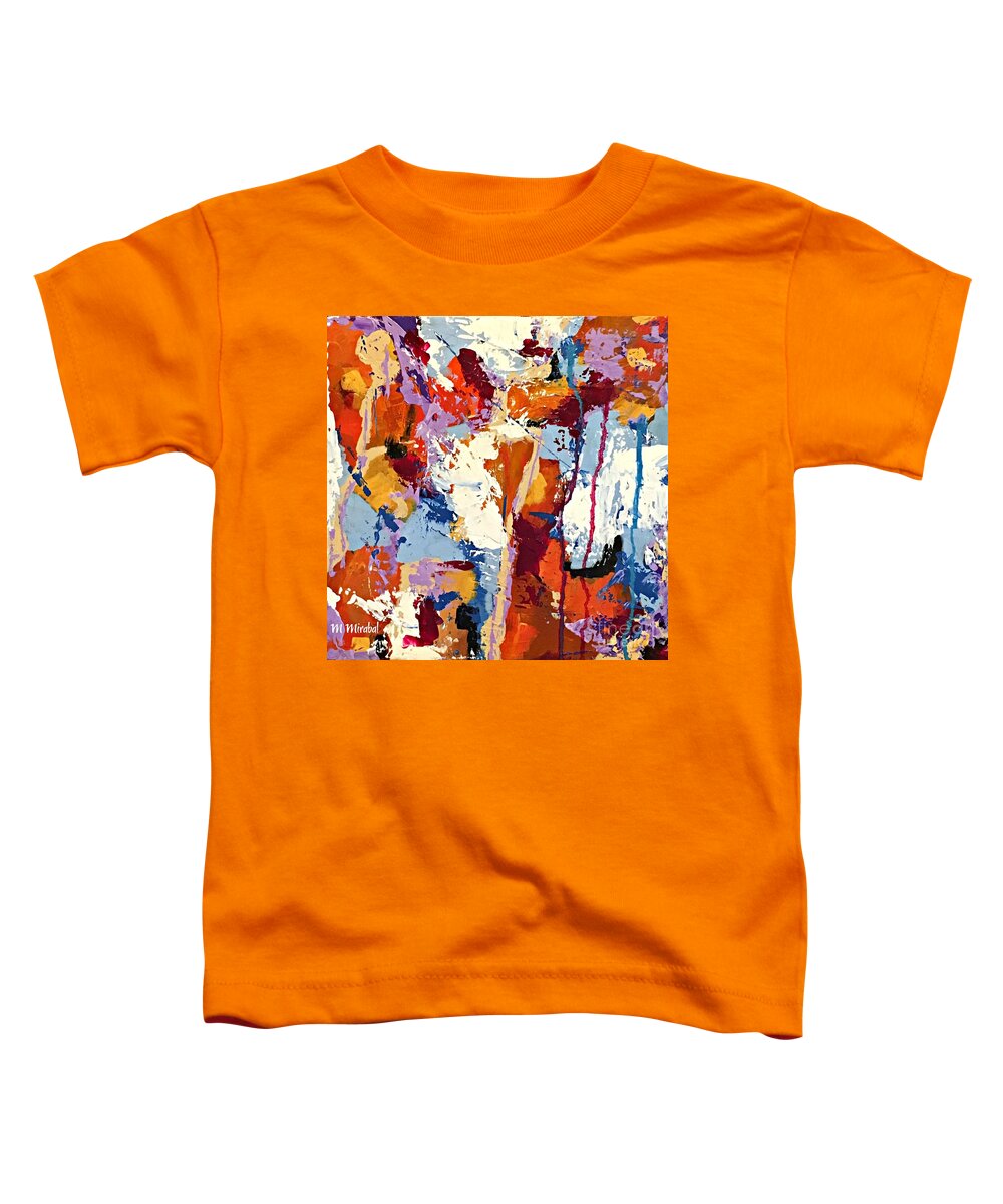 Abstract Toddler T-Shirt featuring the painting Color Storm by Mary Mirabal