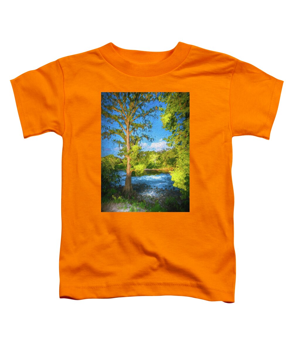 Cypress Toddler T-Shirt featuring the photograph Cypress Tree By The River by Marvin Spates