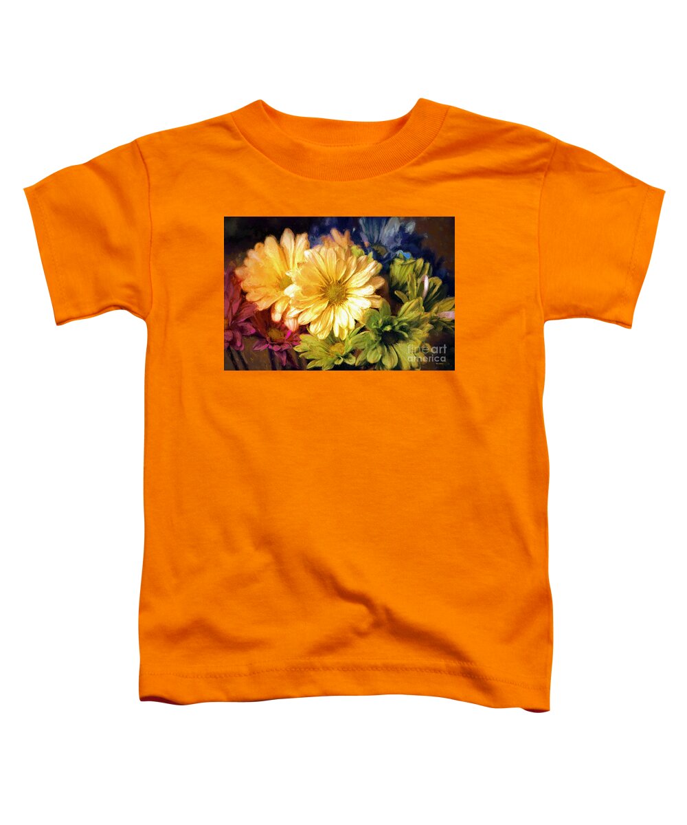Daisy Flowers Toddler T-Shirt featuring the mixed media Daisy Flower Print by Tina LeCour