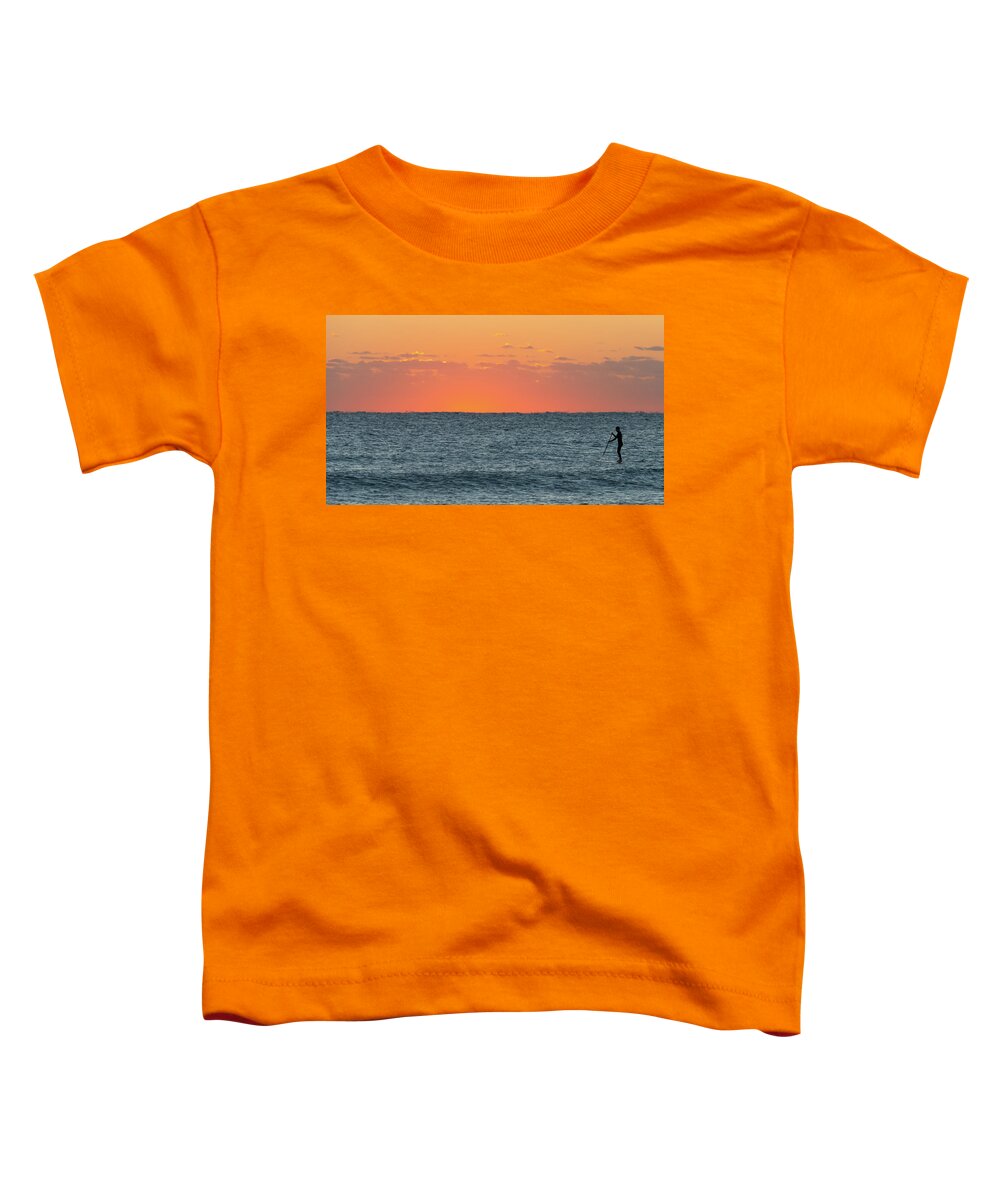 Florida Toddler T-Shirt featuring the photograph Dawn Paddleboarder Delray Beach Florida by Lawrence S Richardson Jr