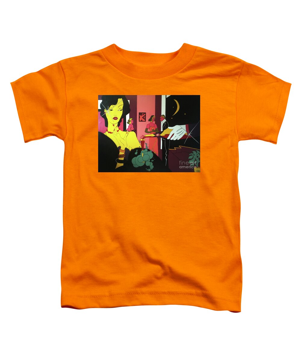 Deco Toddler T-Shirt featuring the painting Deco Darlin by Anita Thomas