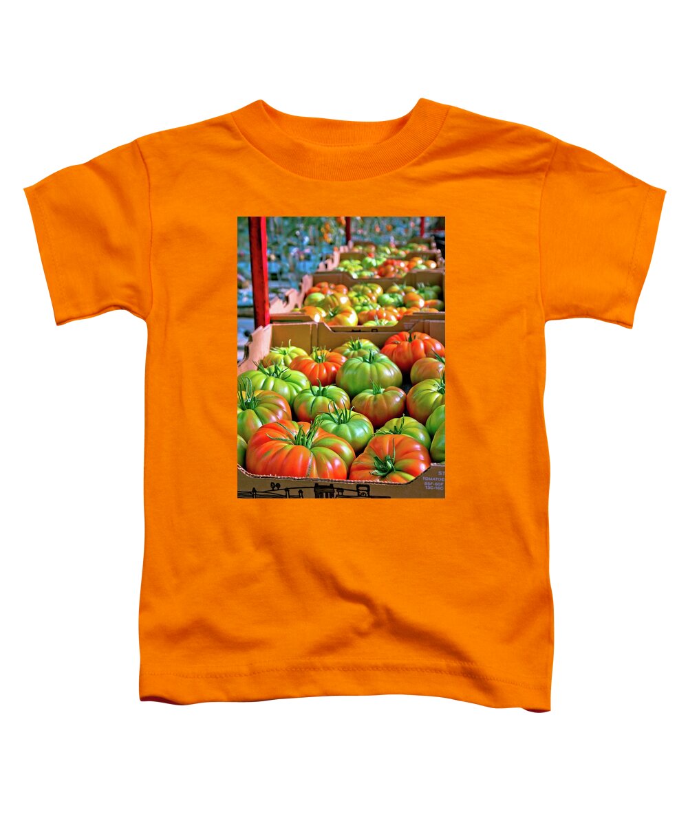 Tomatoes Toddler T-Shirt featuring the photograph Delicious Tomatoes by Linda Unger