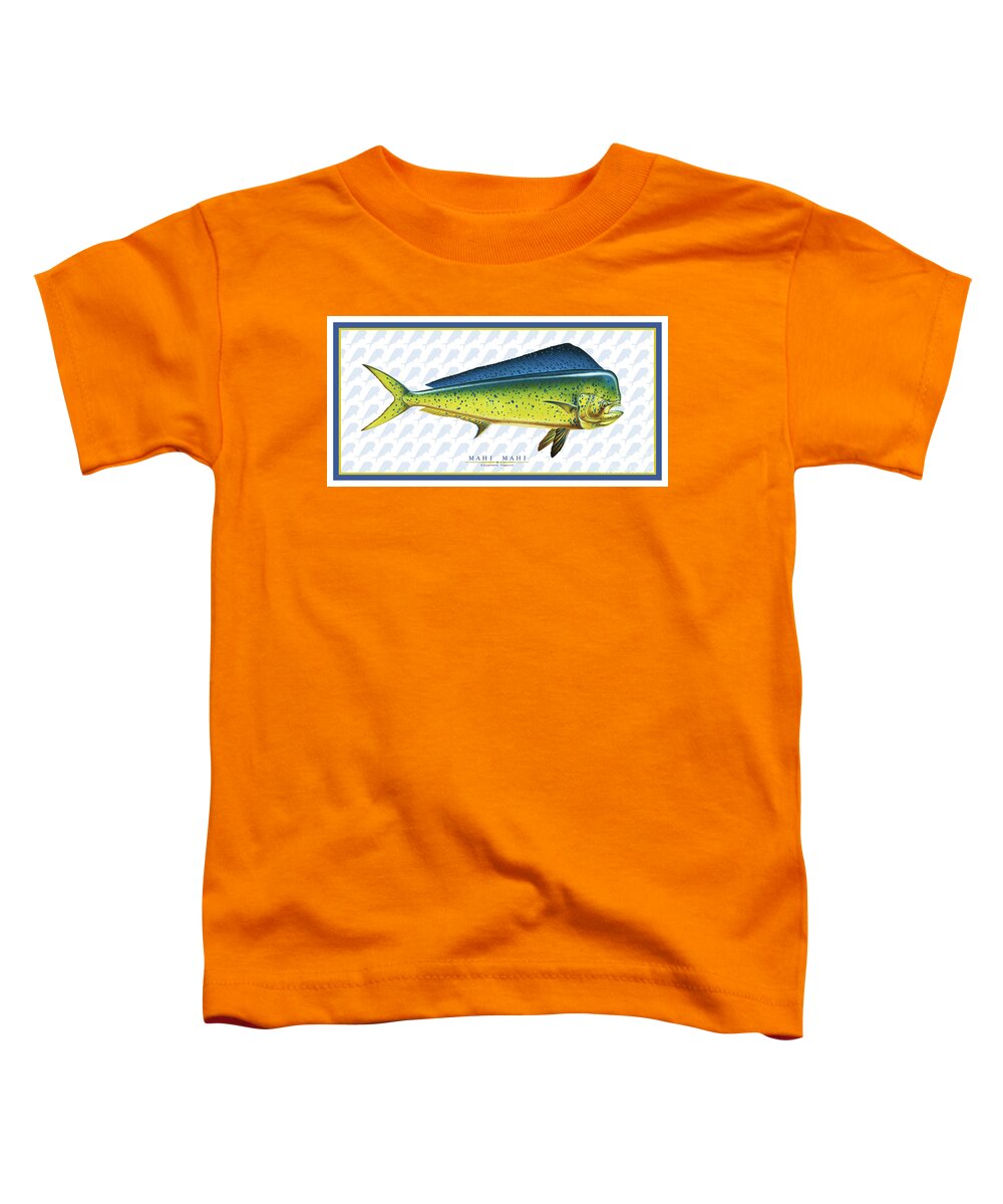 Jon Q Wright Fish Id Print Saltwater Dorado Mahi Mahi Ocean Toddler T-Shirt featuring the painting Dorado ID by Jon Q Wright