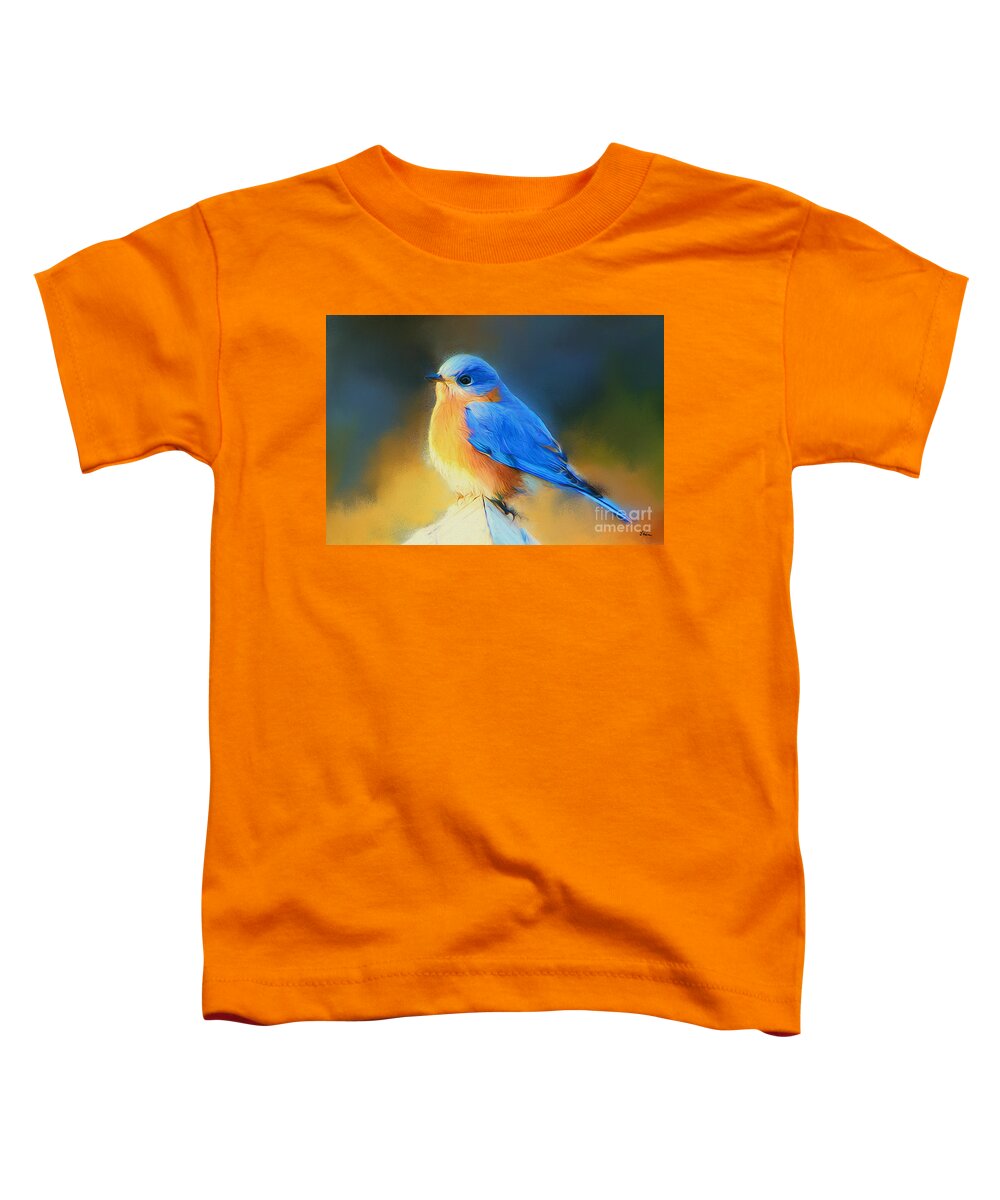 Bluebird Toddler T-Shirt featuring the painting Dressed In Blue by Tina LeCour