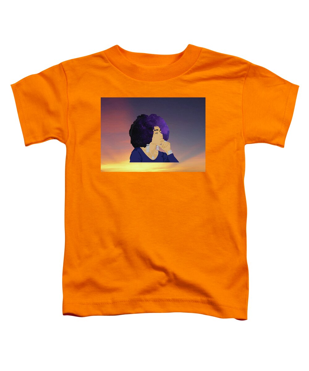 Muslim Toddler T-Shirt featuring the digital art Ebony Moonbeams by Scheme Of Things Graphics