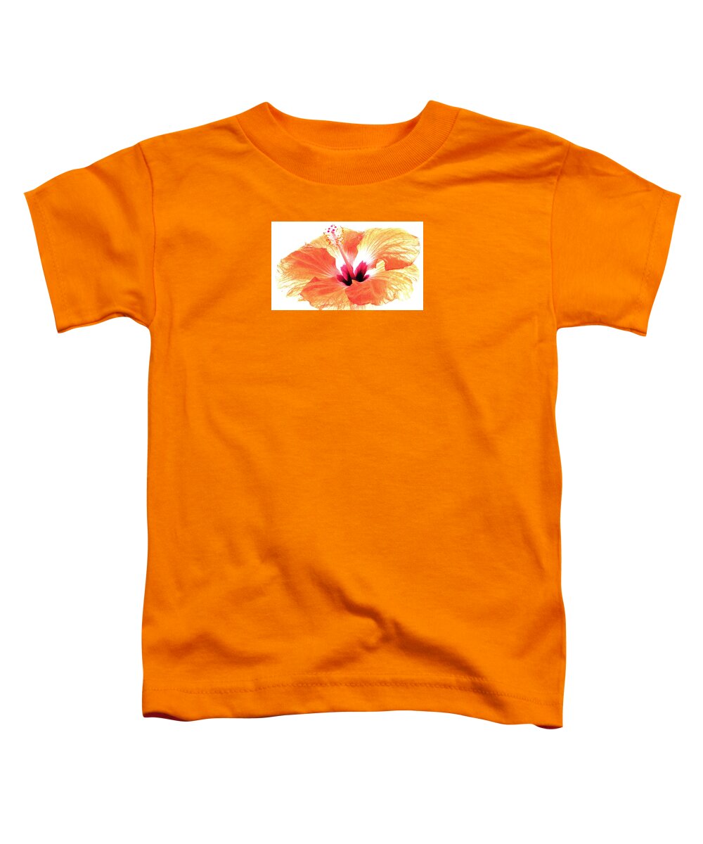 Orange Hibiscus Toddler T-Shirt featuring the photograph Enlightened by Angela Davies