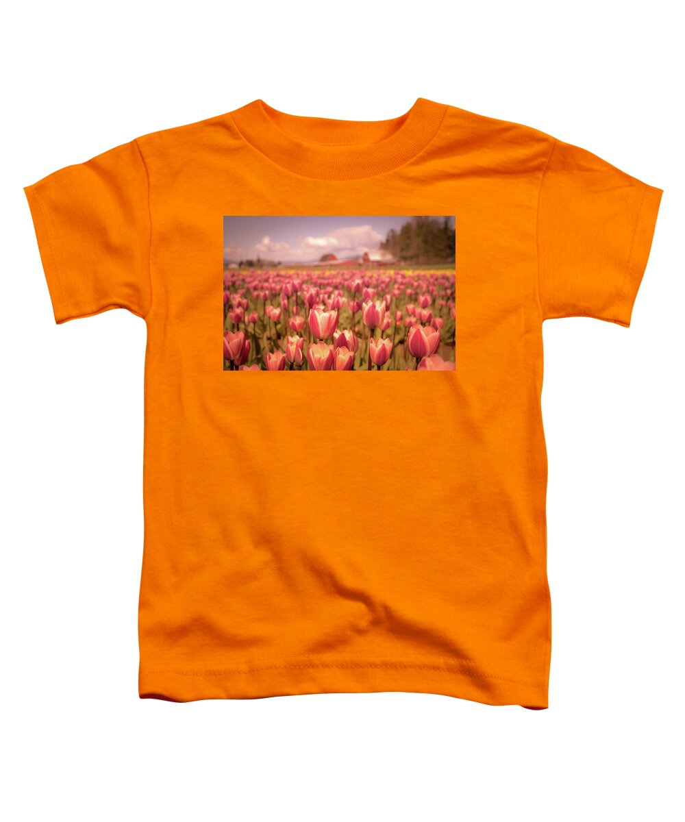 #tulips Toddler T-Shirt featuring the photograph Field of Tulips by Rebekah Zivicki