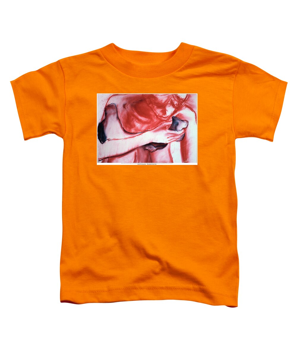 A Set Of Figure Studies Toddler T-Shirt featuring the drawing Figure Study Four by Scott Wallin
