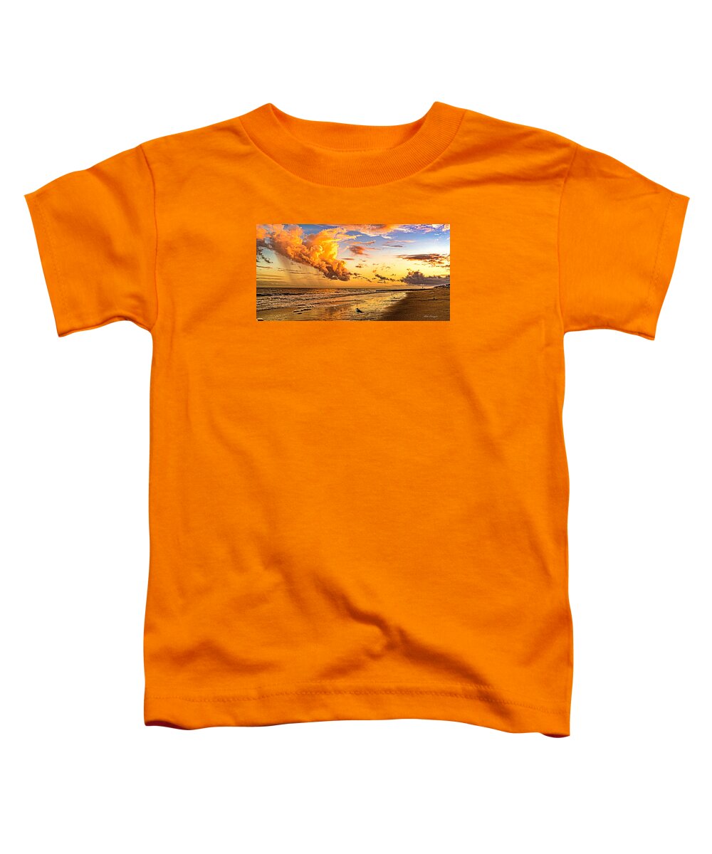 Edisto Beach Toddler T-Shirt featuring the photograph Fire in the Sky by Mike Covington