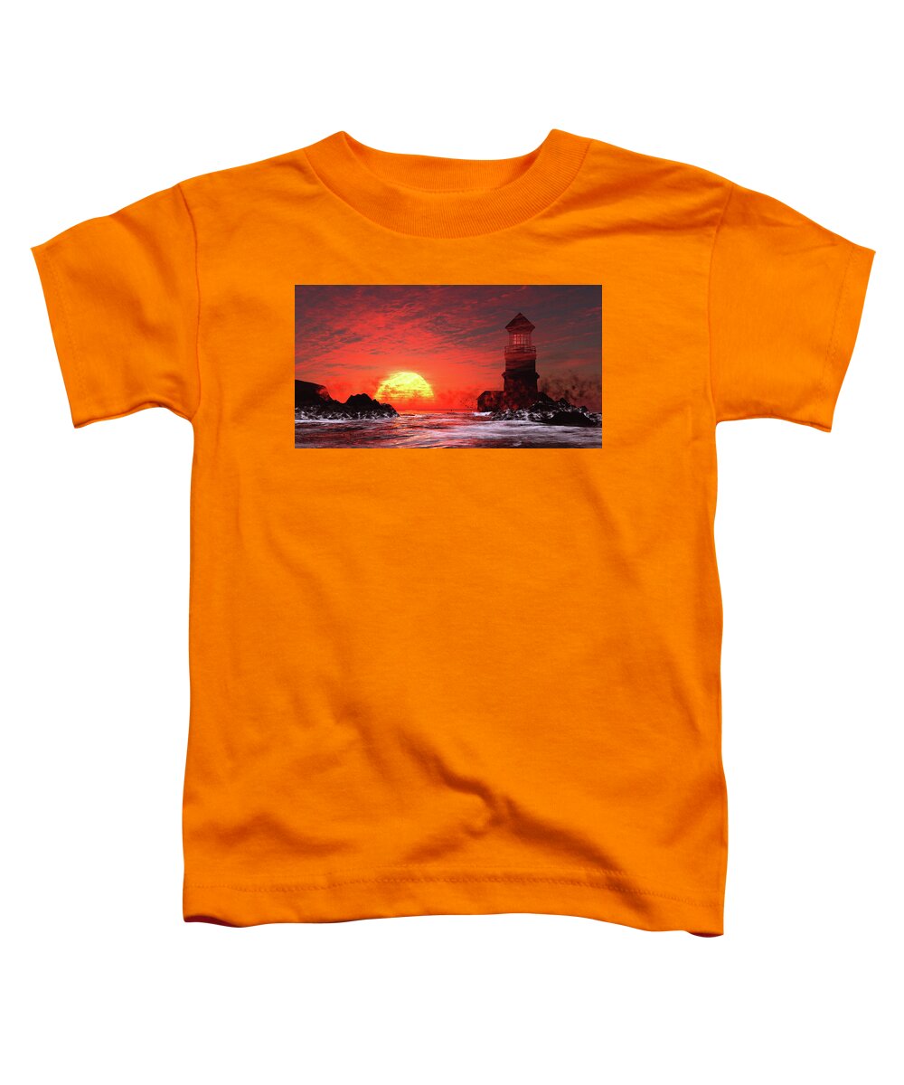 Fire Sky Sunset Toddler T-Shirt featuring the digital art Fire Sky Sunset by John Junek