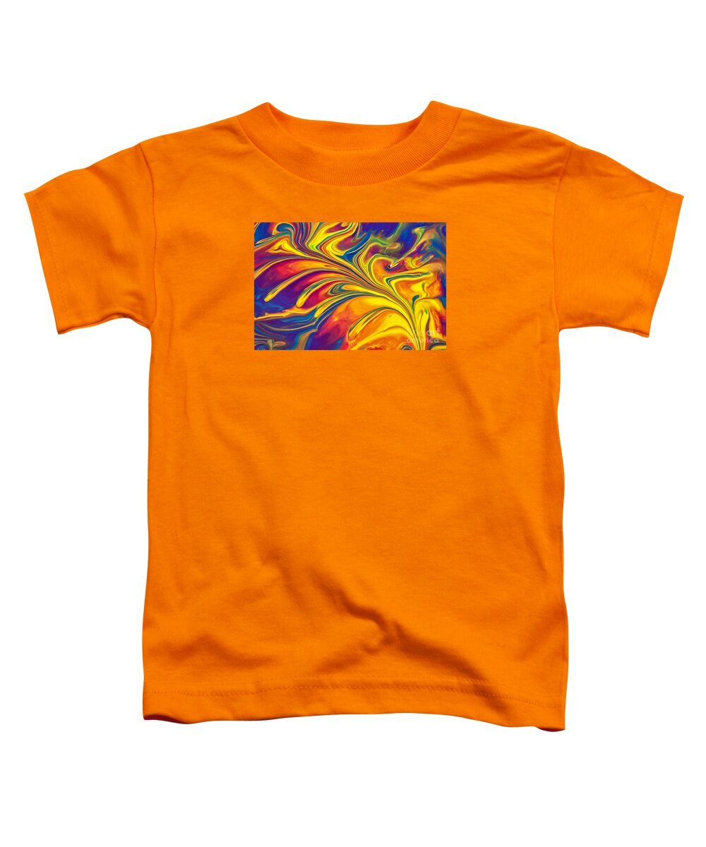 Abstract Toddler T-Shirt featuring the painting Flying Duck by Patti Schulze