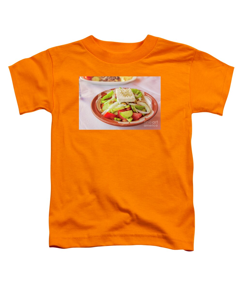 Salad Toddler T-Shirt featuring the photograph Fresh greek salad by Sophie McAulay
