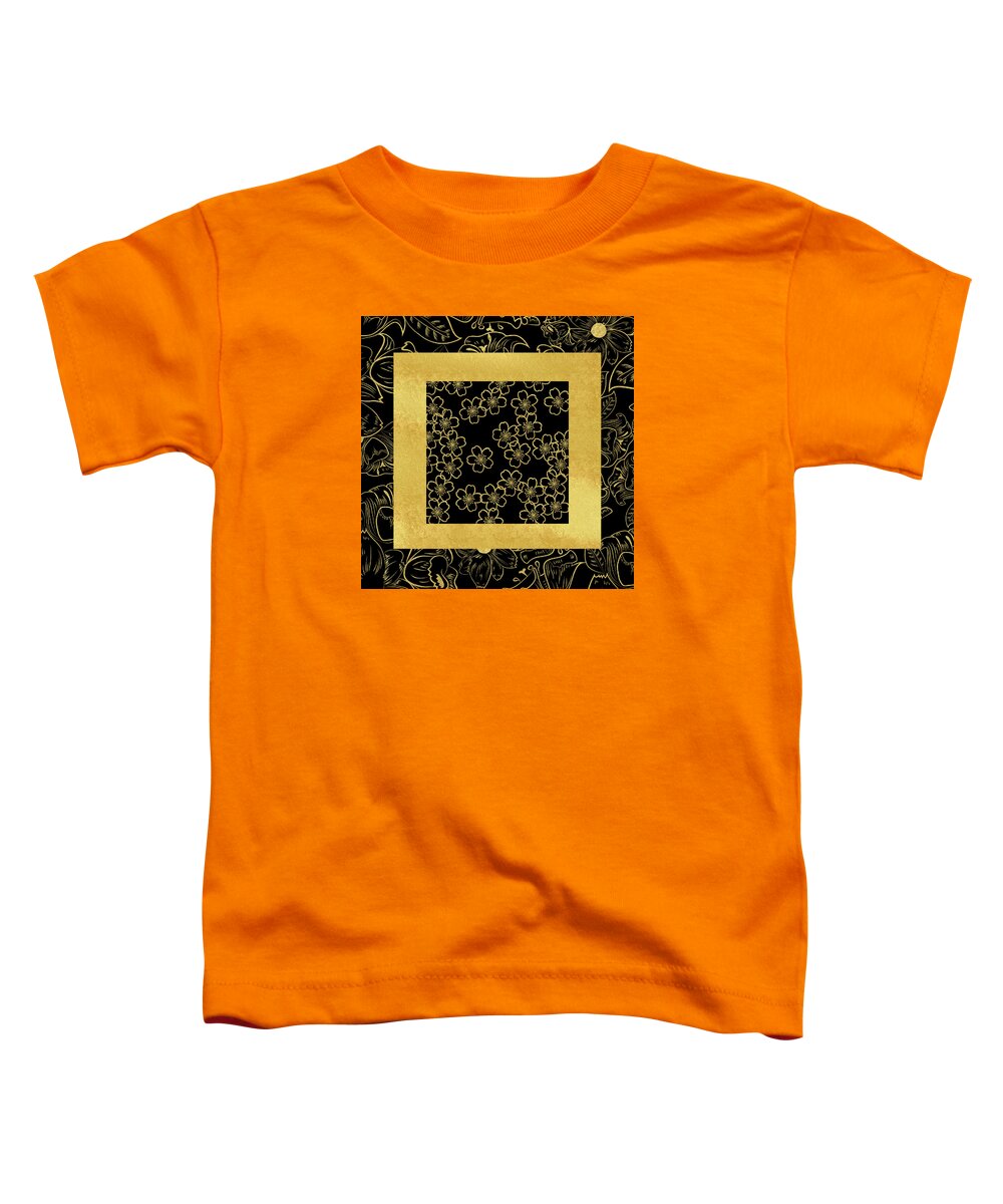 Digital Art Toddler T-Shirt featuring the digital art Gold and Black by Bonnie Bruno