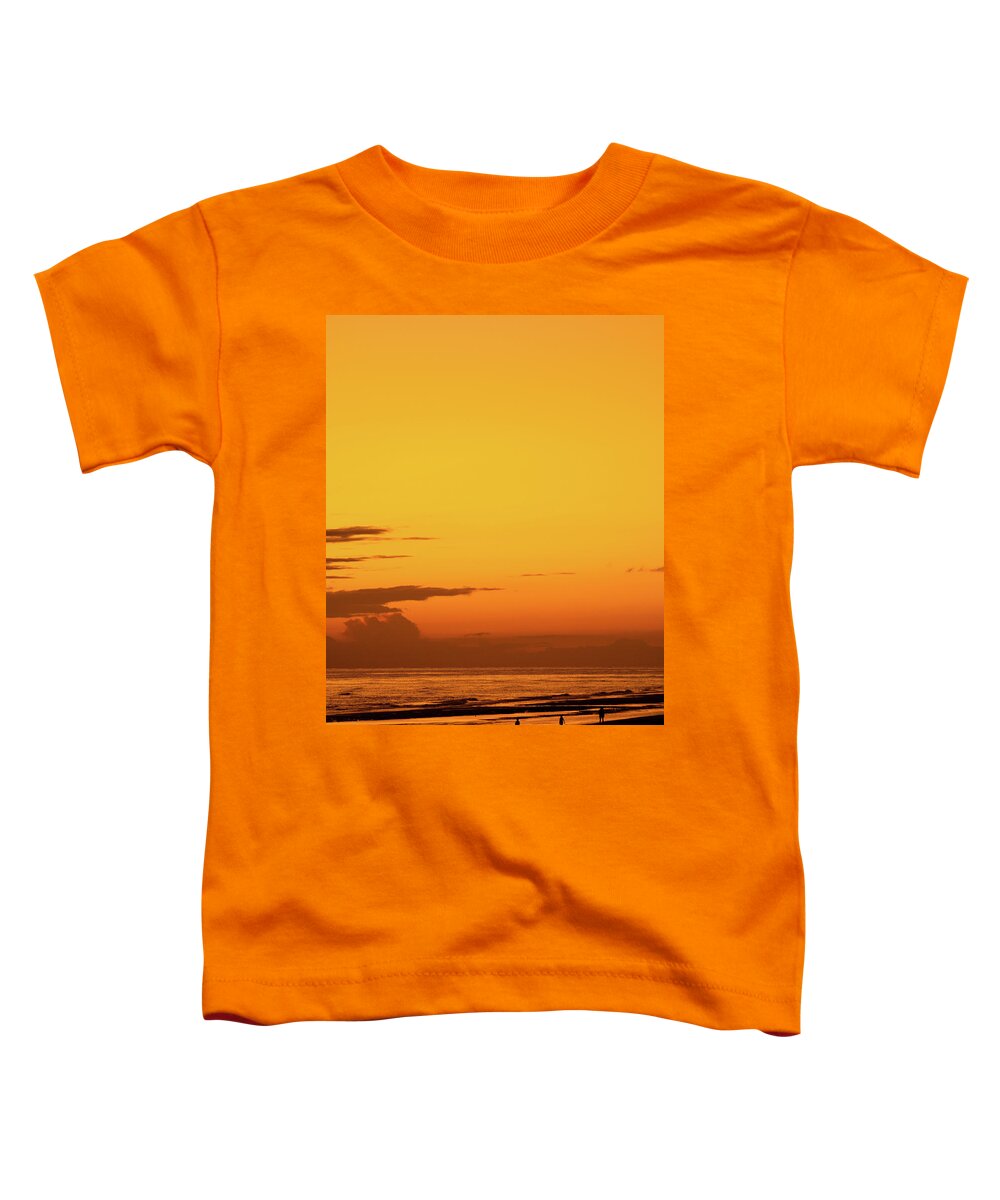 Beach Toddler T-Shirt featuring the photograph Golden Beach Sunset by Steven Myers