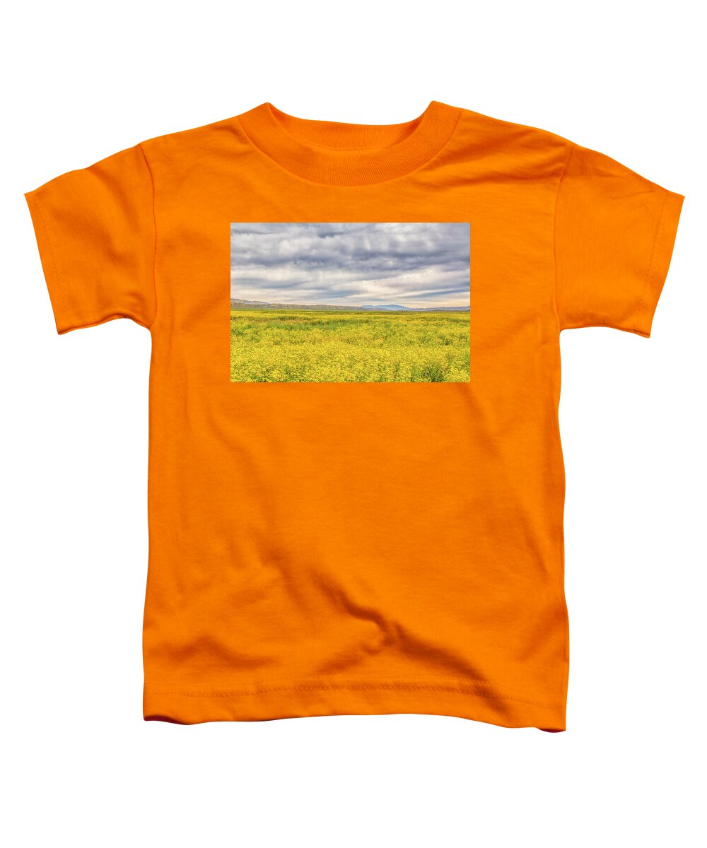 California Toddler T-Shirt featuring the photograph Golden Field and Clouds by Marc Crumpler