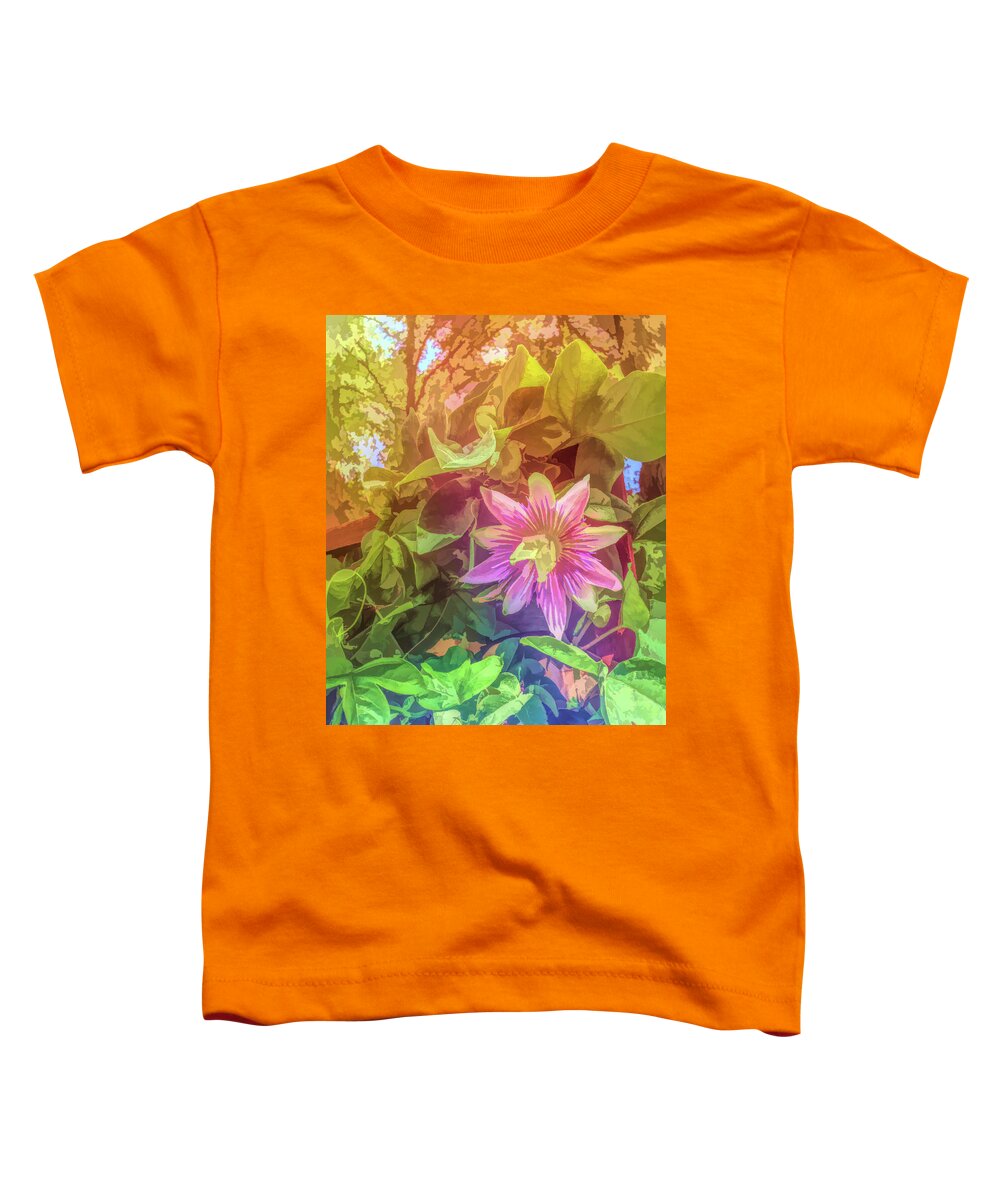 Passion Flower Toddler T-Shirt featuring the photograph Graphic Rainbow Passion Flower 3 by Aimee L Maher ALM GALLERY
