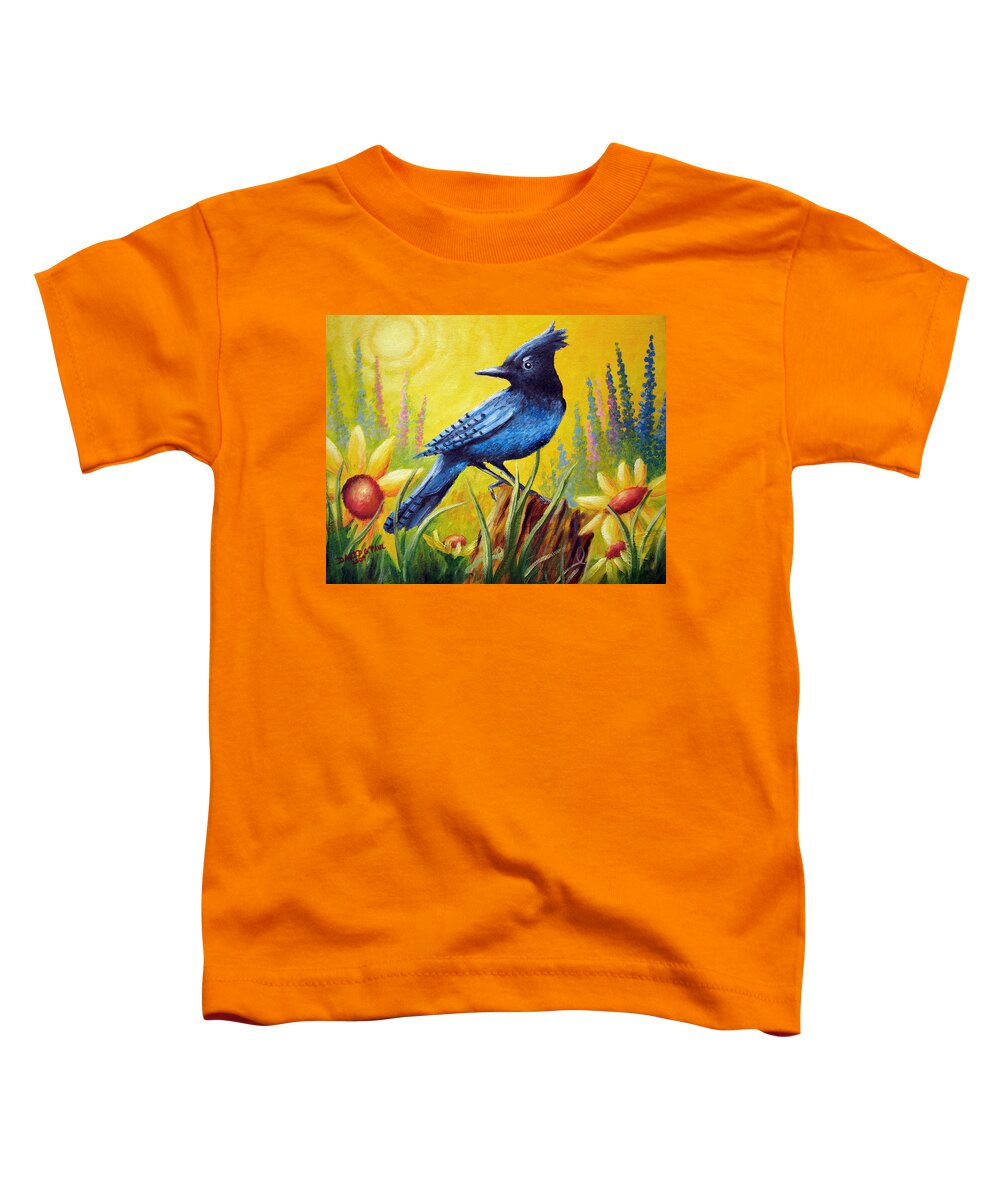 Bird Toddler T-Shirt featuring the painting Greeting The Day by David G Paul
