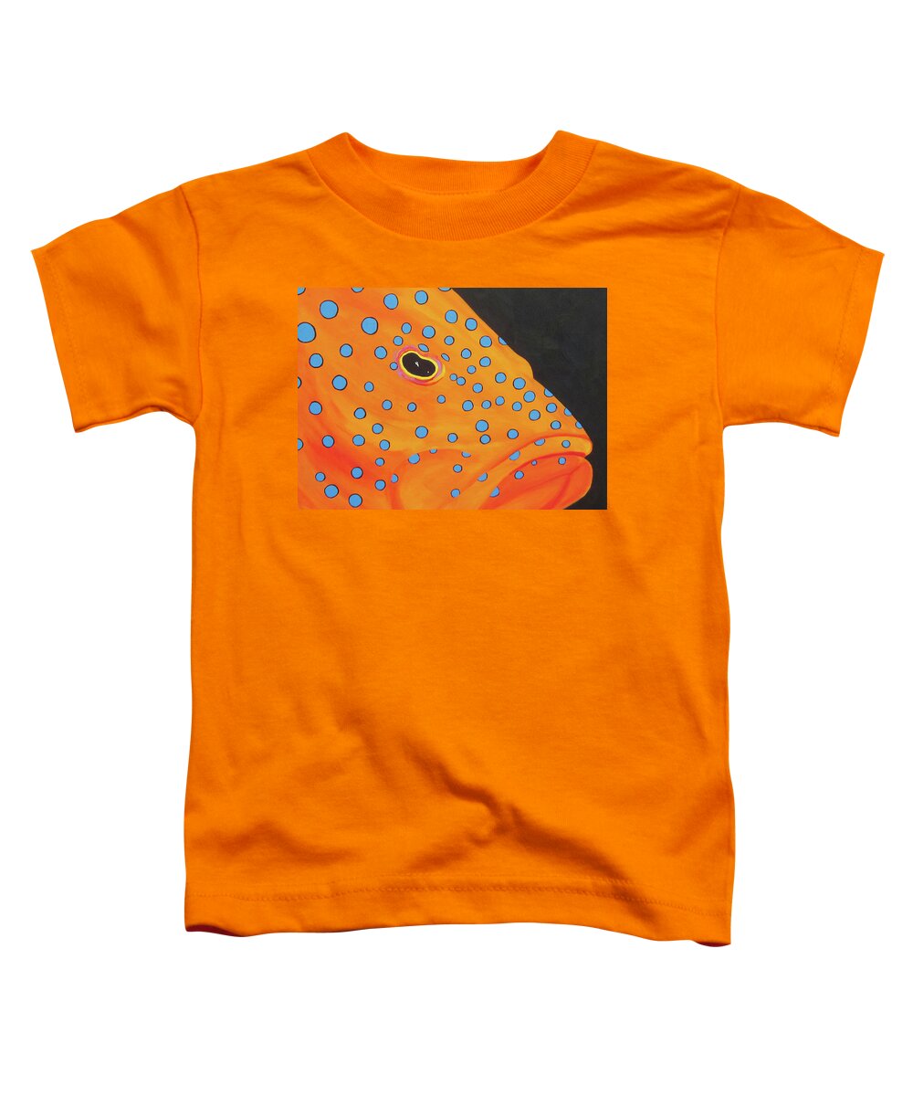 Grouper Toddler T-Shirt featuring the painting Grouper Head by Anne Marie Brown