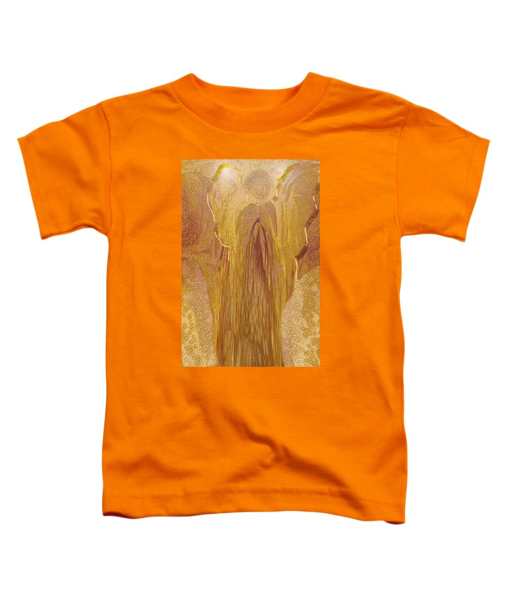 Digital Art Toddler T-Shirt featuring the digital art Guardian Angel by Linda Sannuti