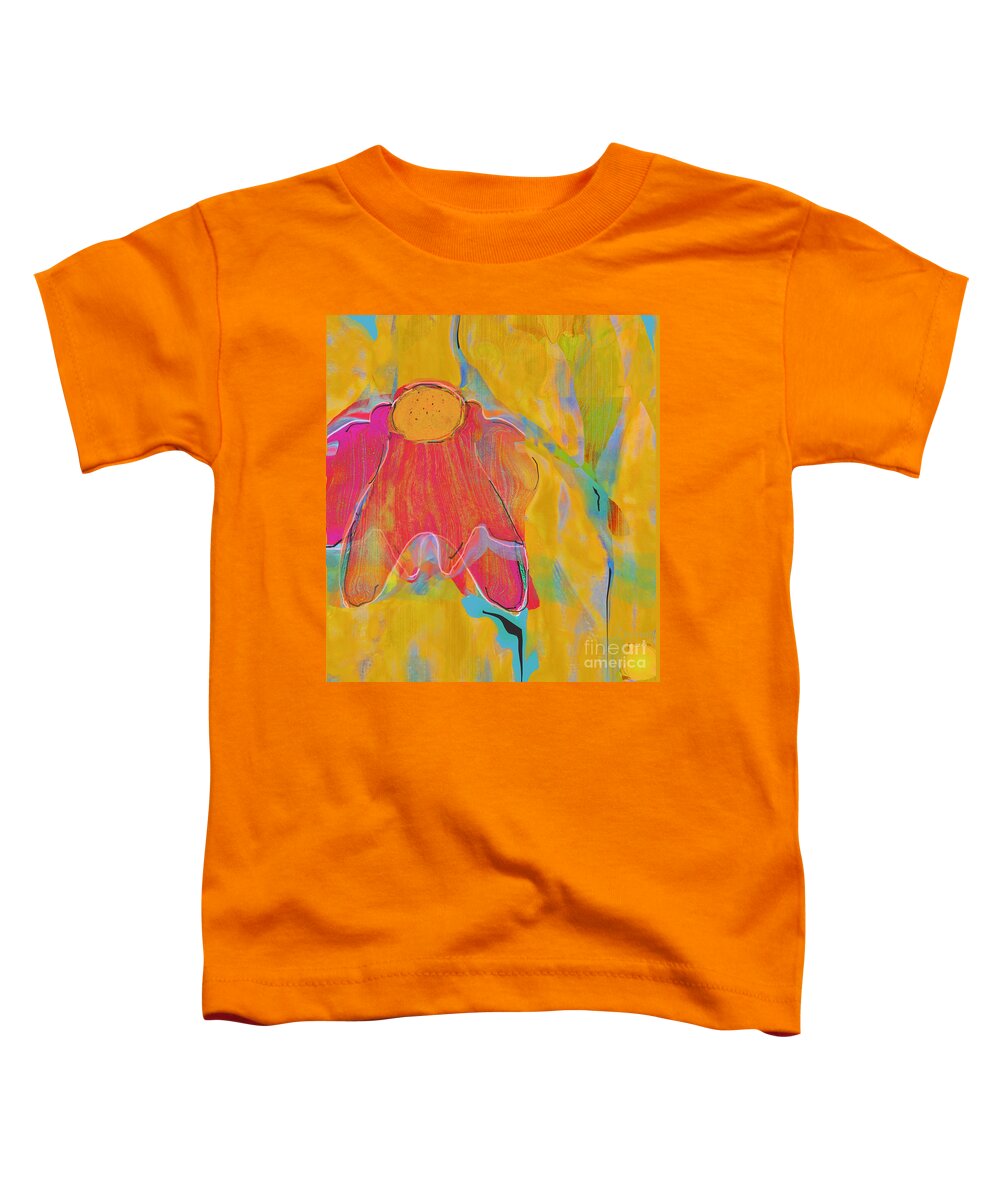 Square Toddler T-Shirt featuring the mixed media Hearts In Flowers Wild and Free by Zsanan Studio