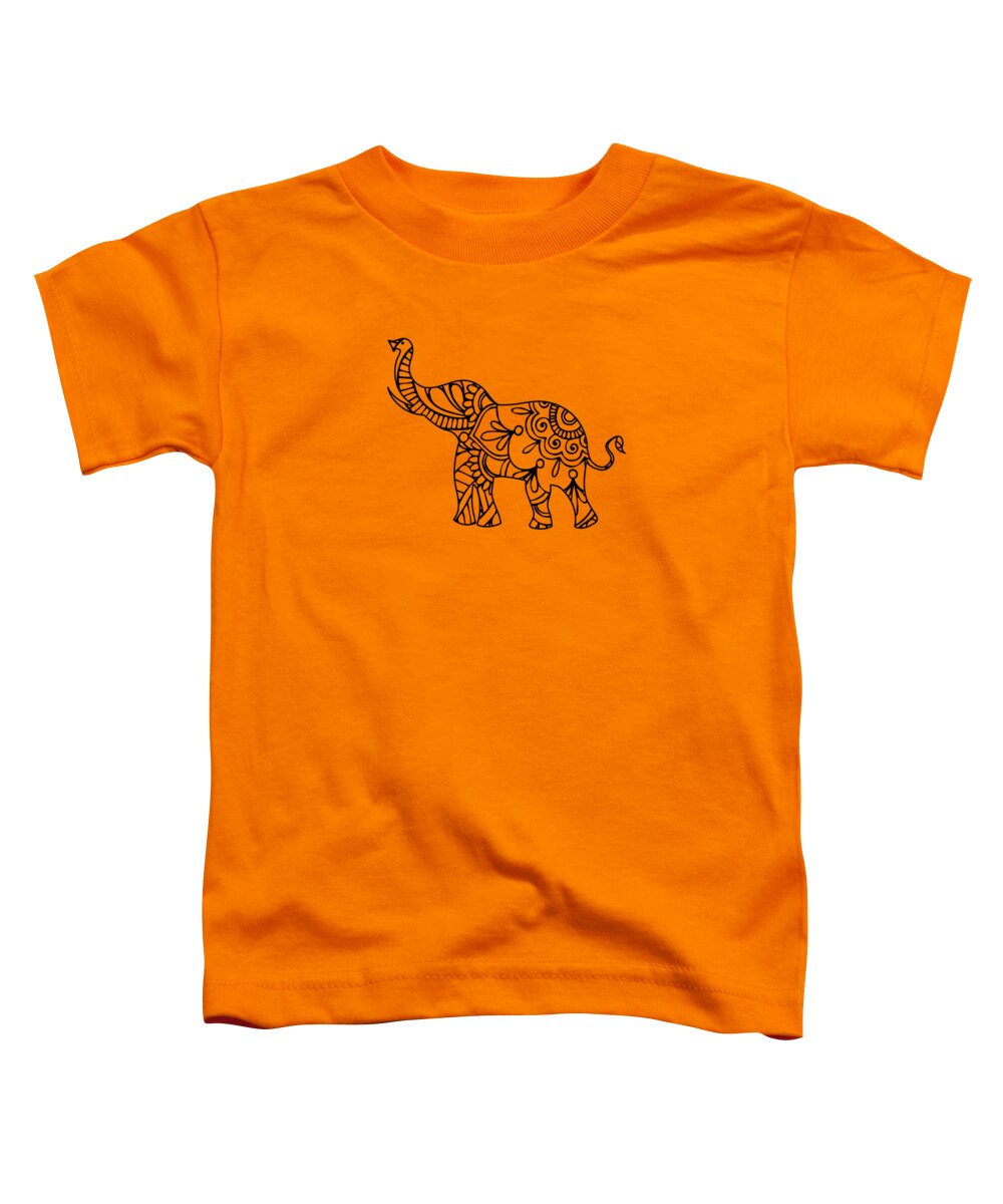 Henna Toddler T-Shirt featuring the digital art Henna Elephant 2 by Ricky Barnard