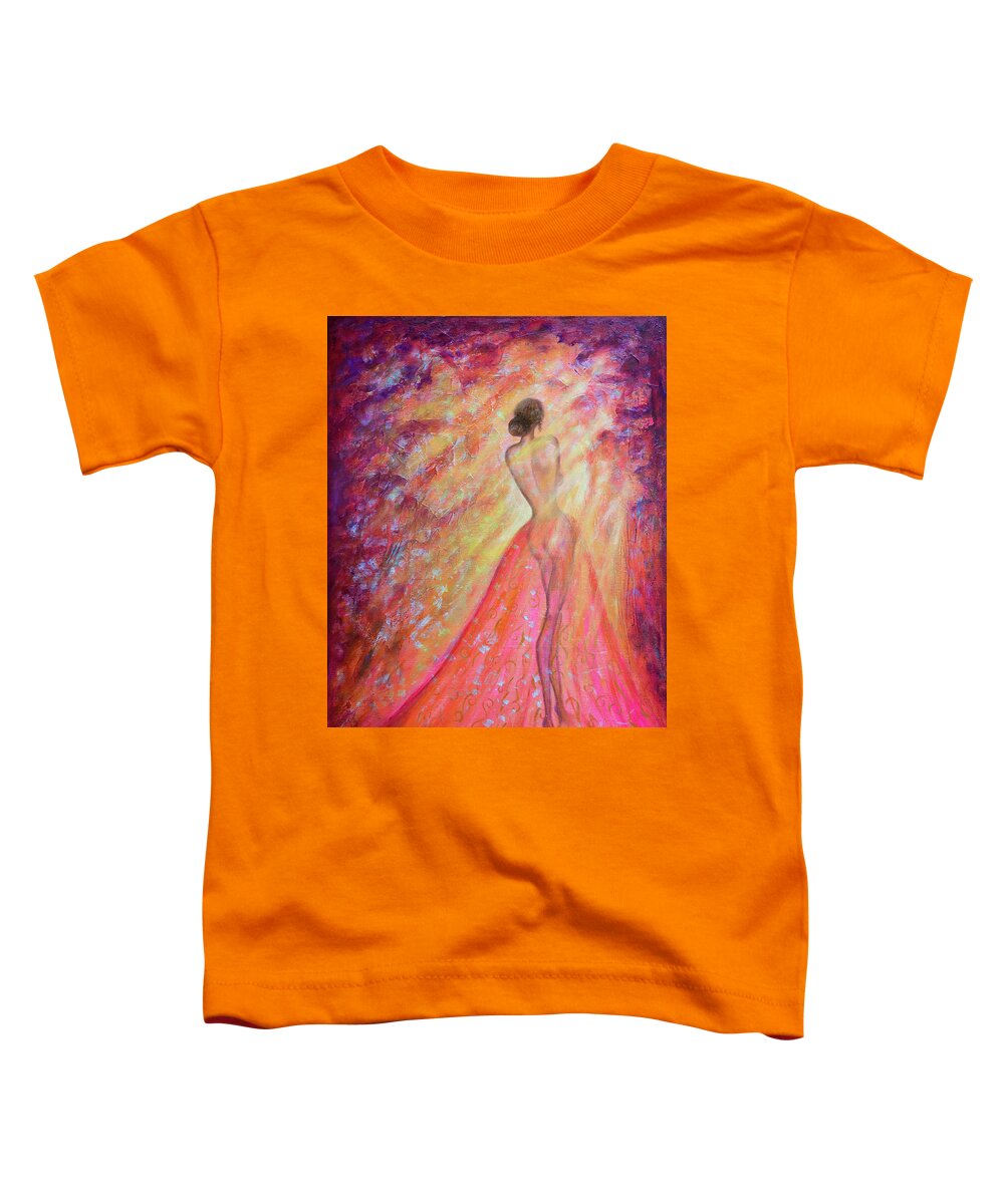 Girl Toddler T-Shirt featuring the painting In the morning light by Lilia S