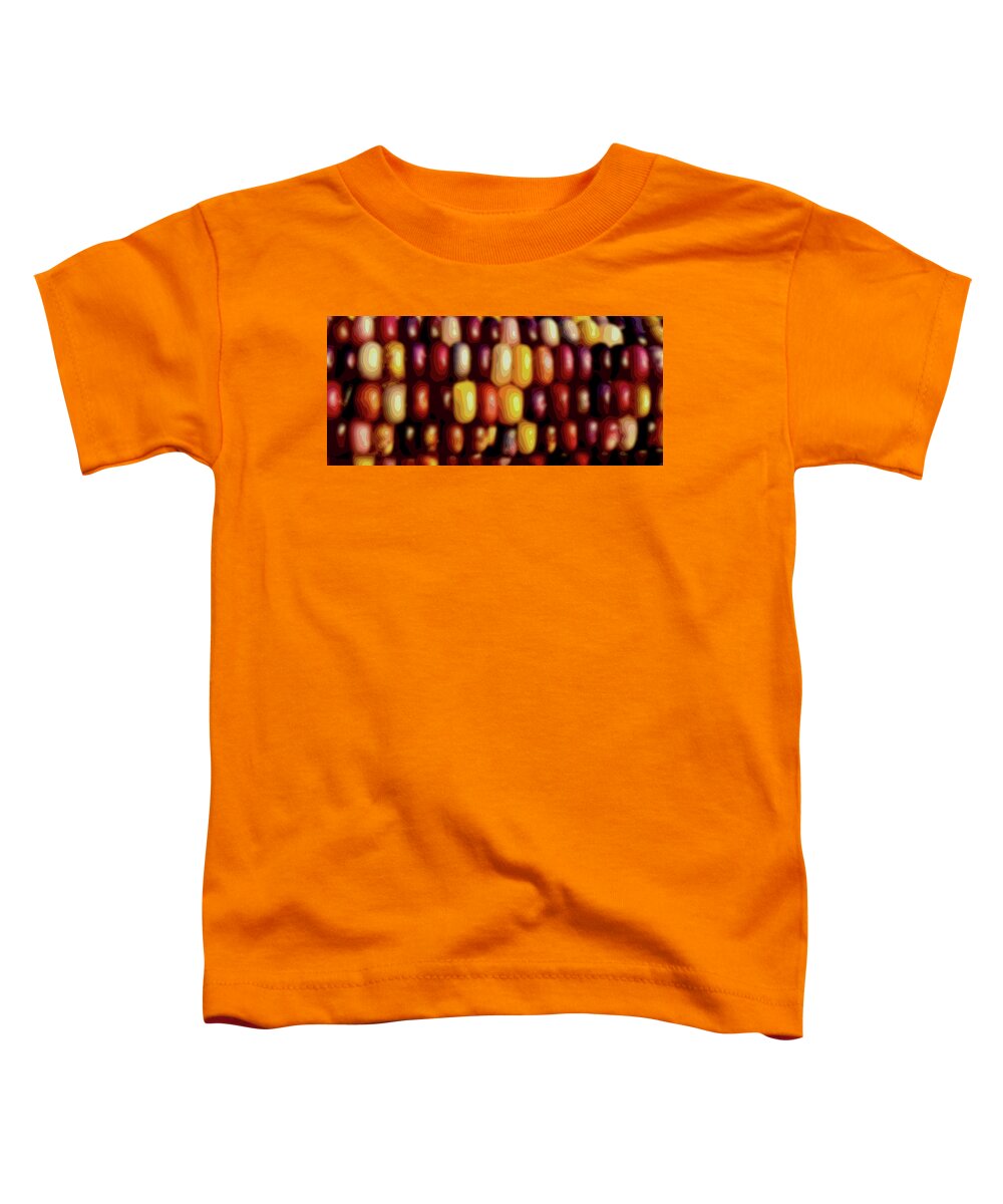 Linda Brody Toddler T-Shirt featuring the digital art Indian Corn Posterized I by Linda Brody