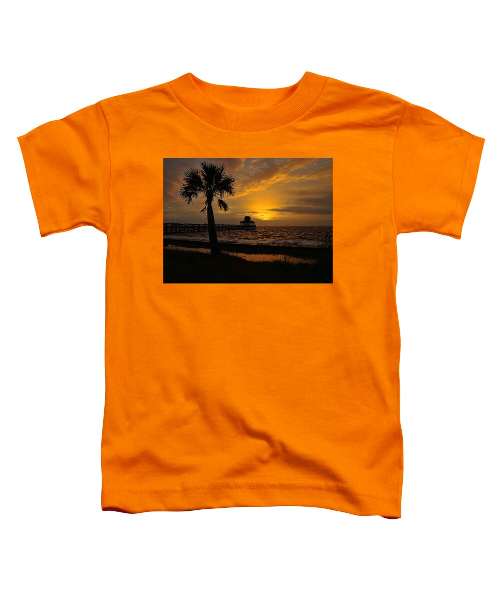Pleasure Island Toddler T-Shirt featuring the photograph Island Sunrise by Judy Vincent