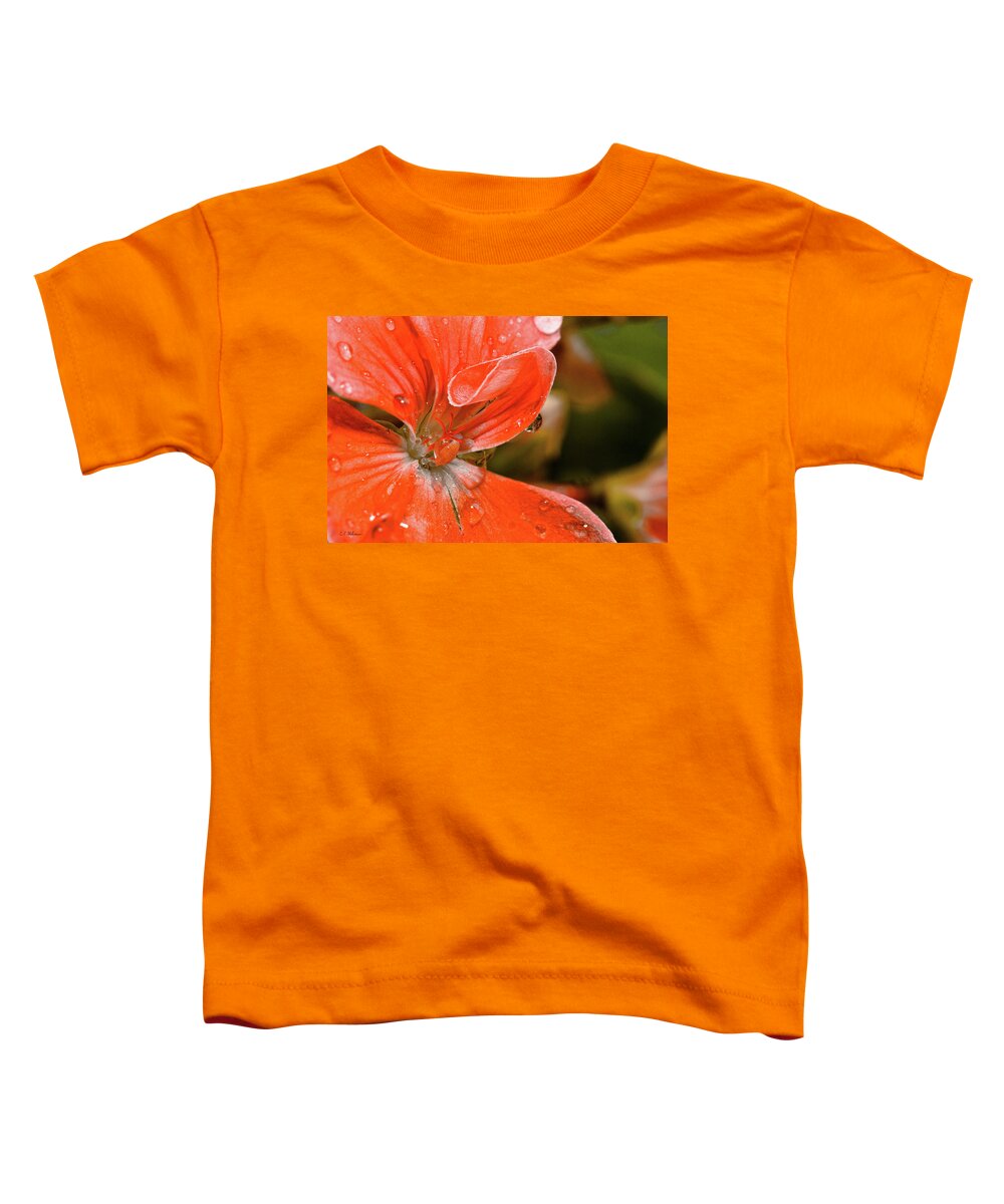Flower Toddler T-Shirt featuring the photograph Kissed By The Rain by Christopher Holmes