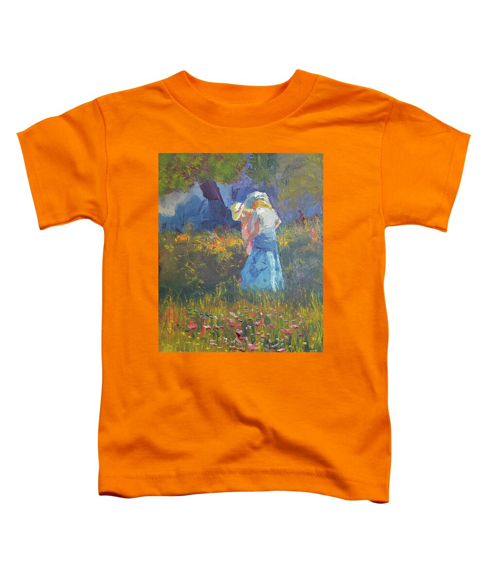 Impressionism Toddler T-Shirt featuring the painting Ladies In The Woods by Russell Collins