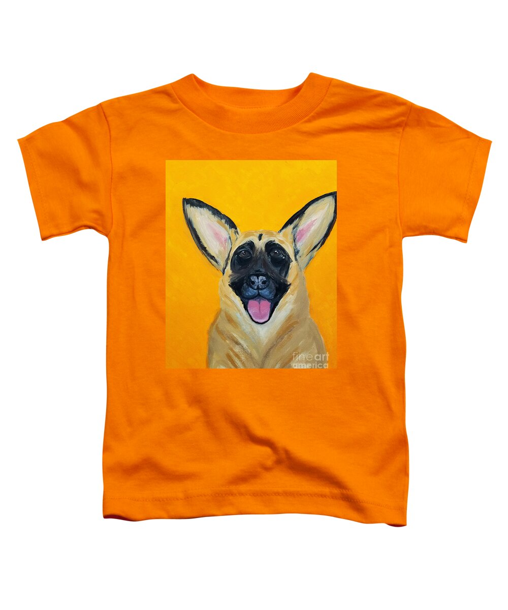 Pet Portrait Toddler T-Shirt featuring the painting Lady Date With Paint Nov 20th by Ania M Milo
