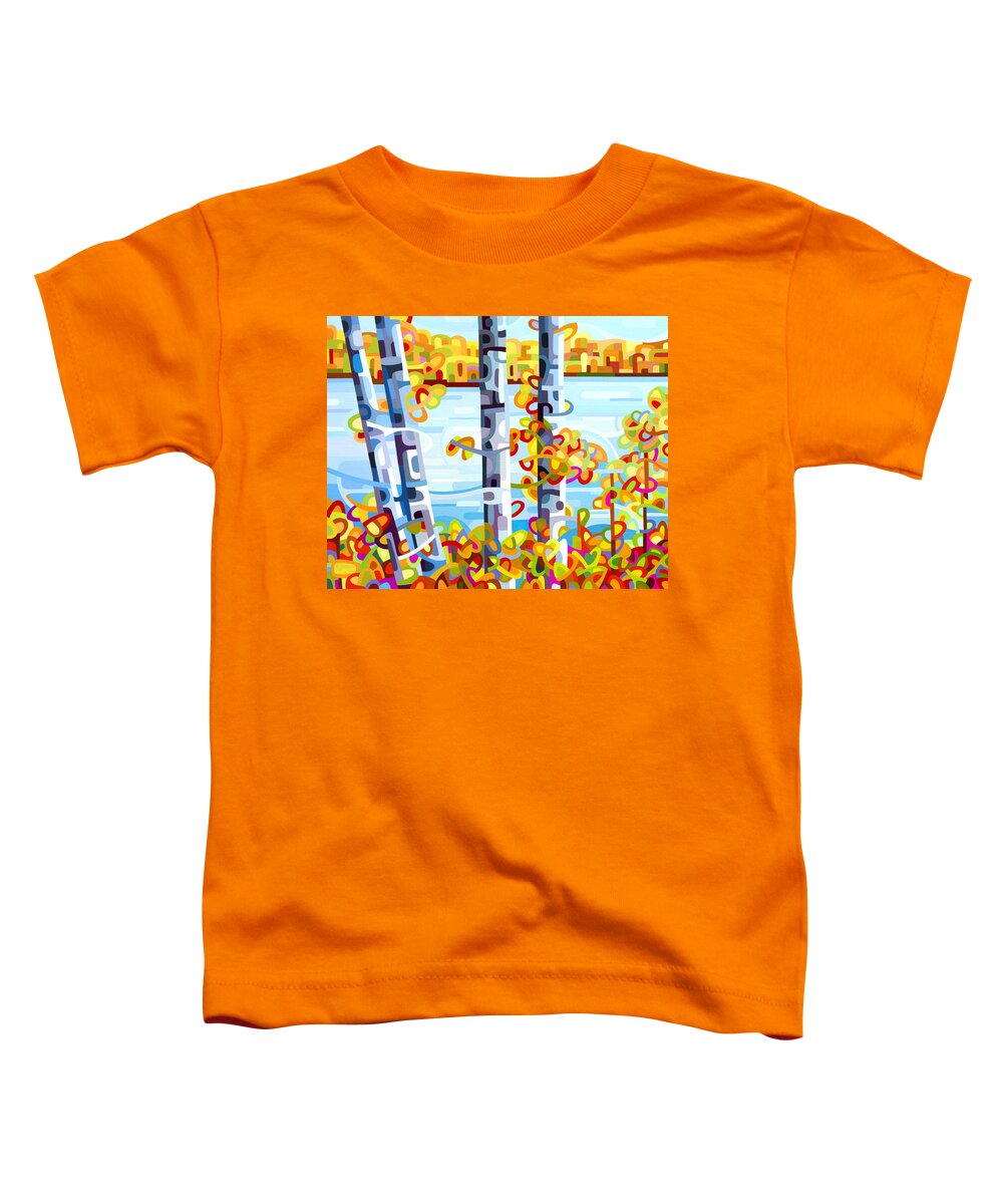 Fine Art Toddler T-Shirt featuring the painting Lakeside by Mandy Budan