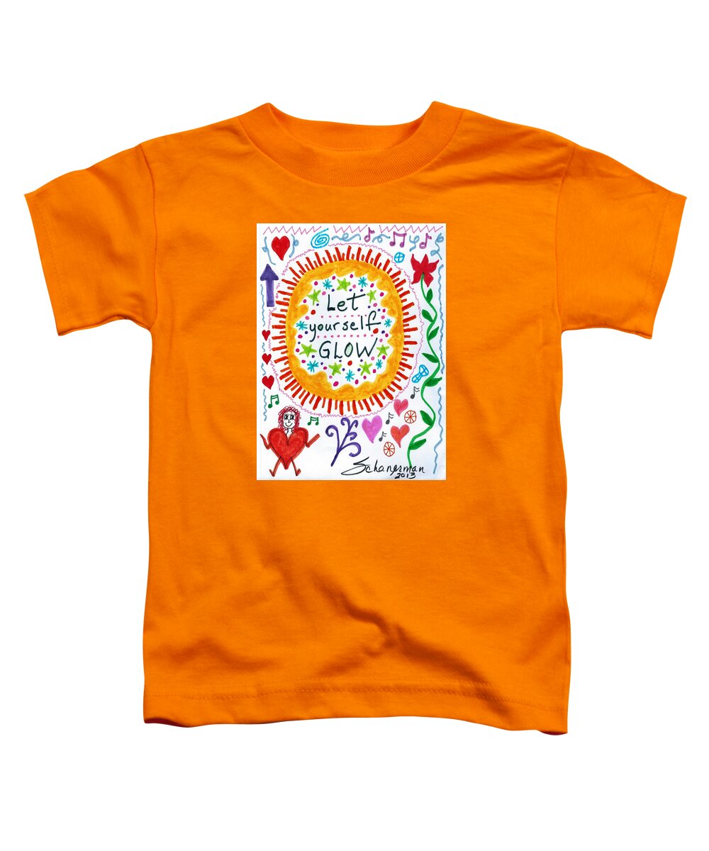 Doodle Art Toddler T-Shirt featuring the drawing Let Yourself GLOW by Susan Schanerman