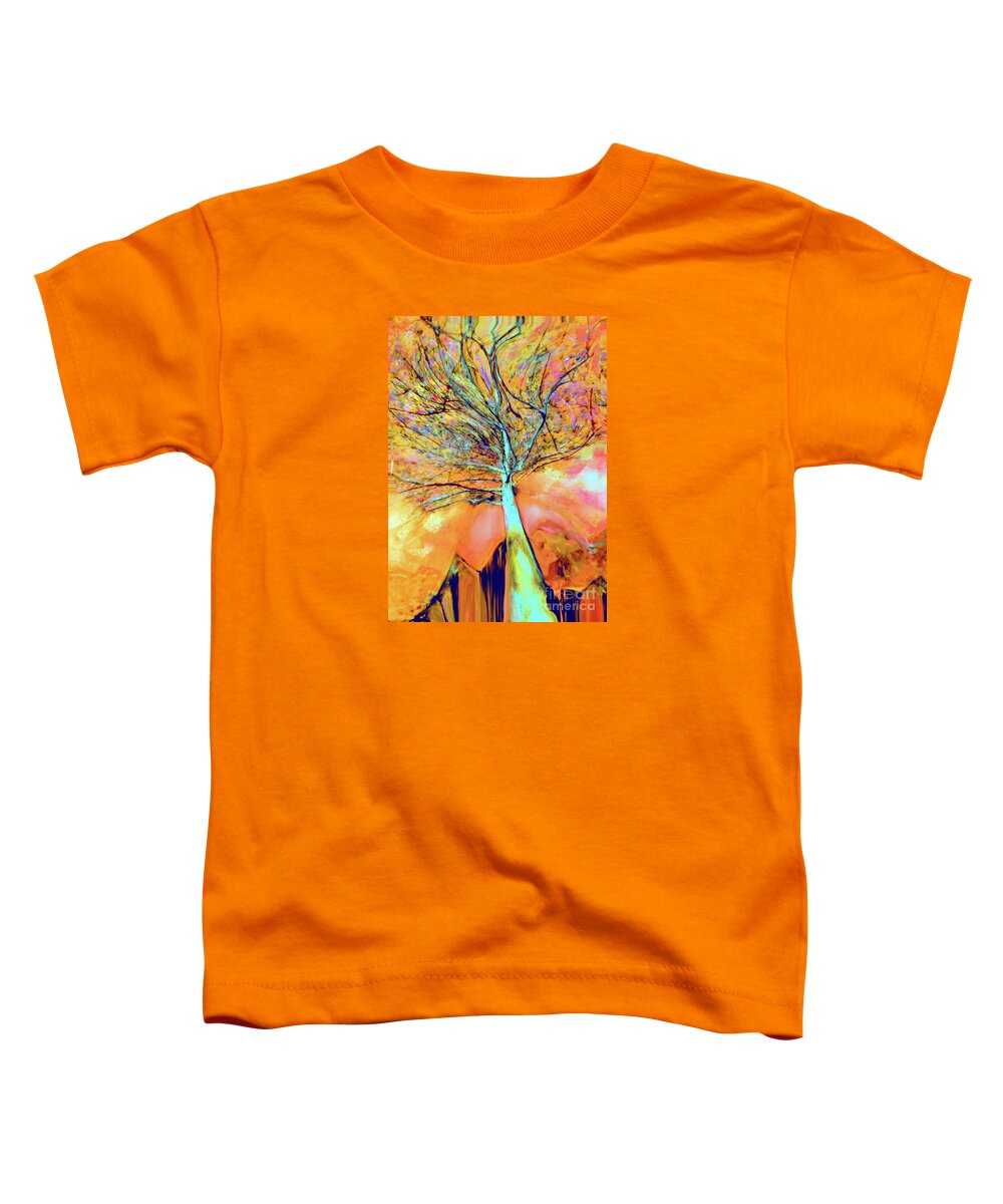 Trees Toddler T-Shirt featuring the mixed media Life in the Trees by Zsanan Studio