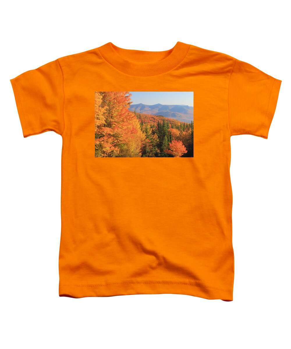 New Hampshire Toddler T-Shirt featuring the photograph Lincoln Warren Road White Mountains Peak Fall Foliage by John Burk