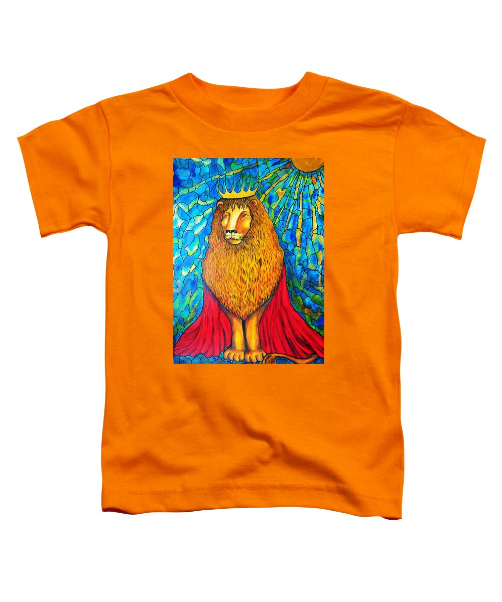 Original Art Toddler T-Shirt featuring the painting Lion-King by Rae Chichilnitsky