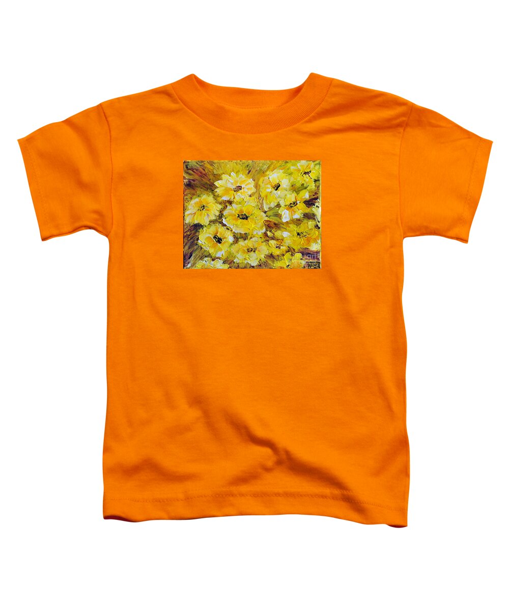 Flowers Toddler T-Shirt featuring the painting Little Piece Of Summer by Teresa Wegrzyn
