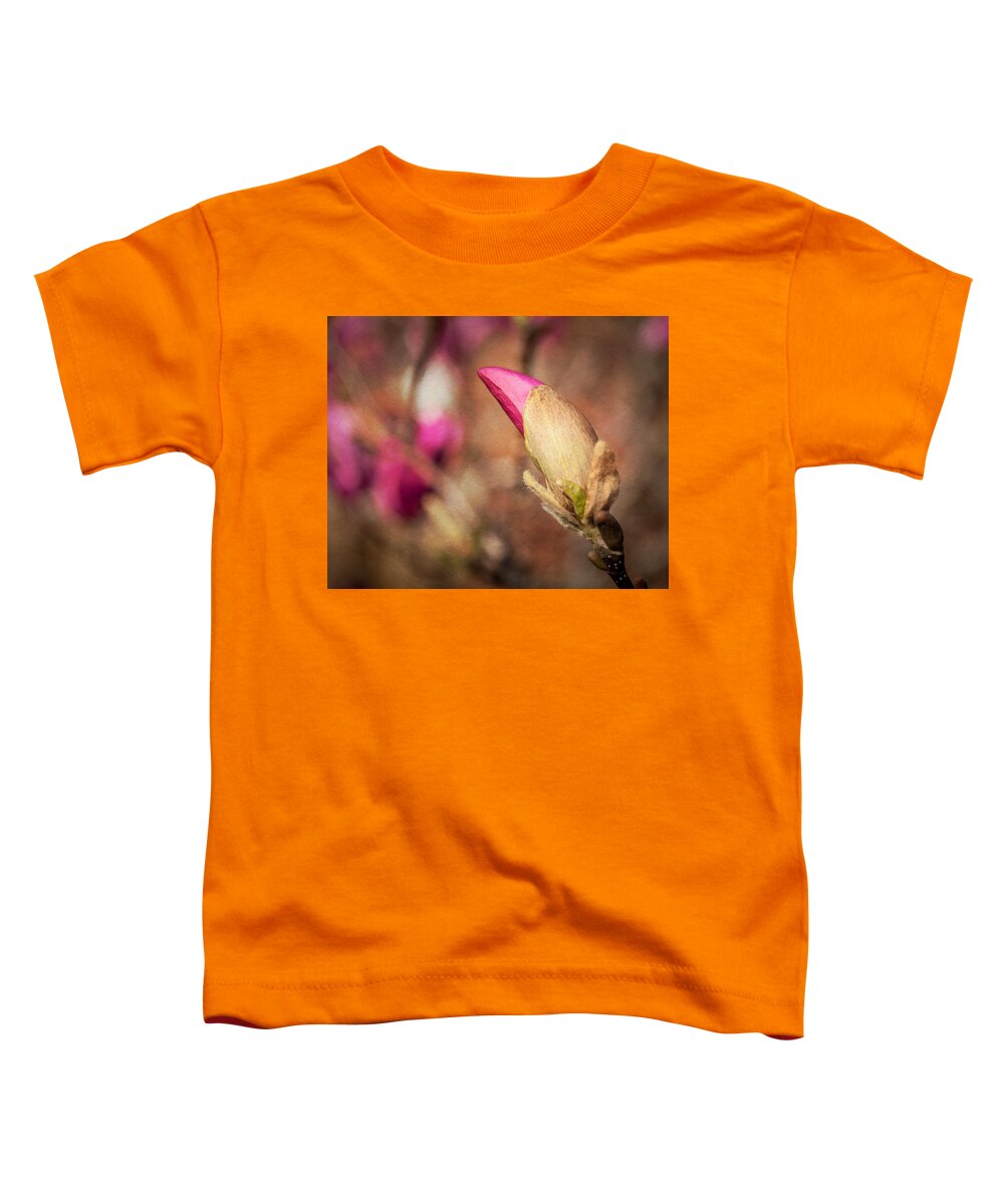Magnolia Toddler T-Shirt featuring the photograph Magnolia Bud Artified by David Coblitz