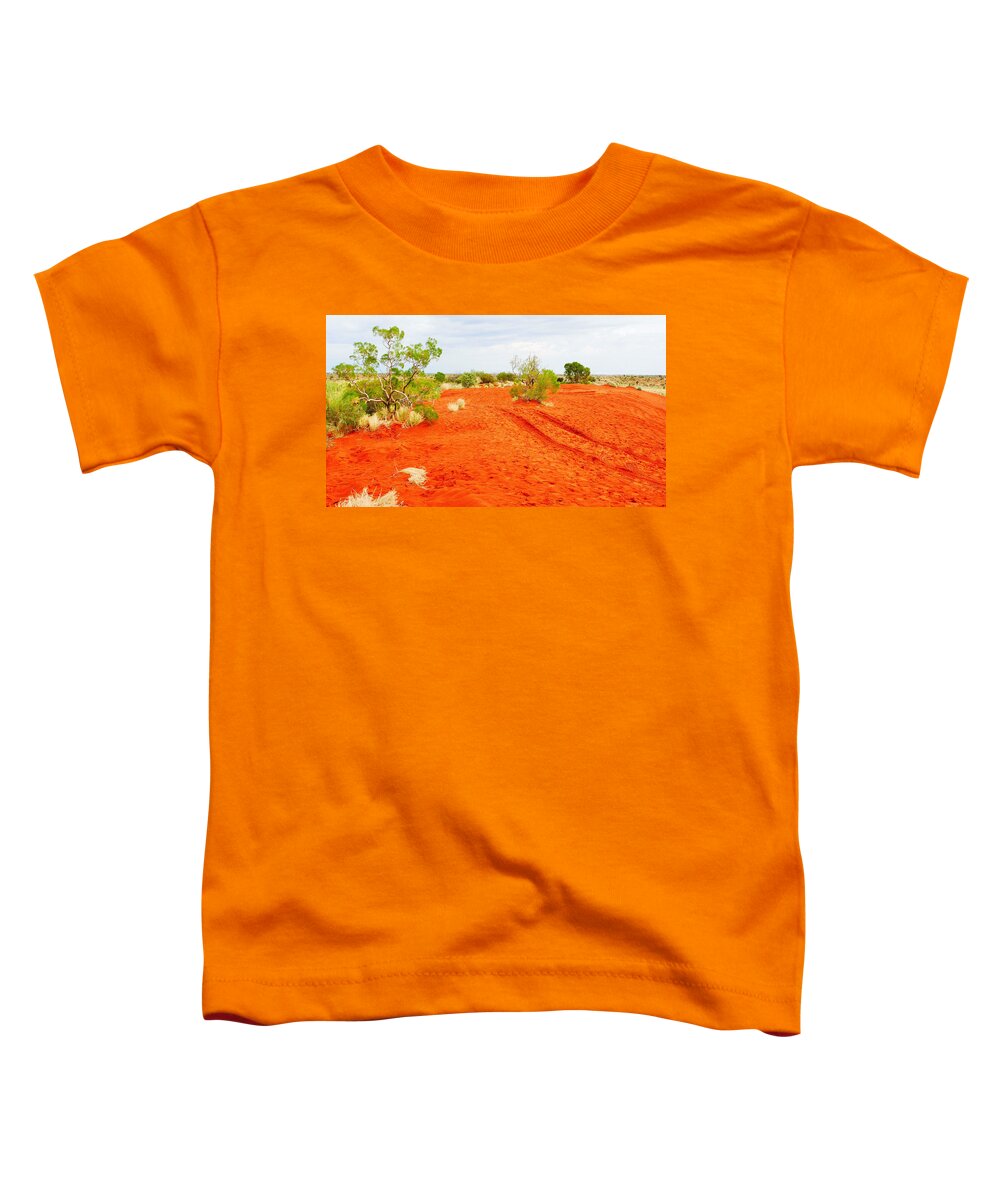 Australian Red Centre Series By Lexa Harpell Toddler T-Shirt featuring the photograph Making Tracks in the Dunes - Red Centre Australia by Lexa Harpell