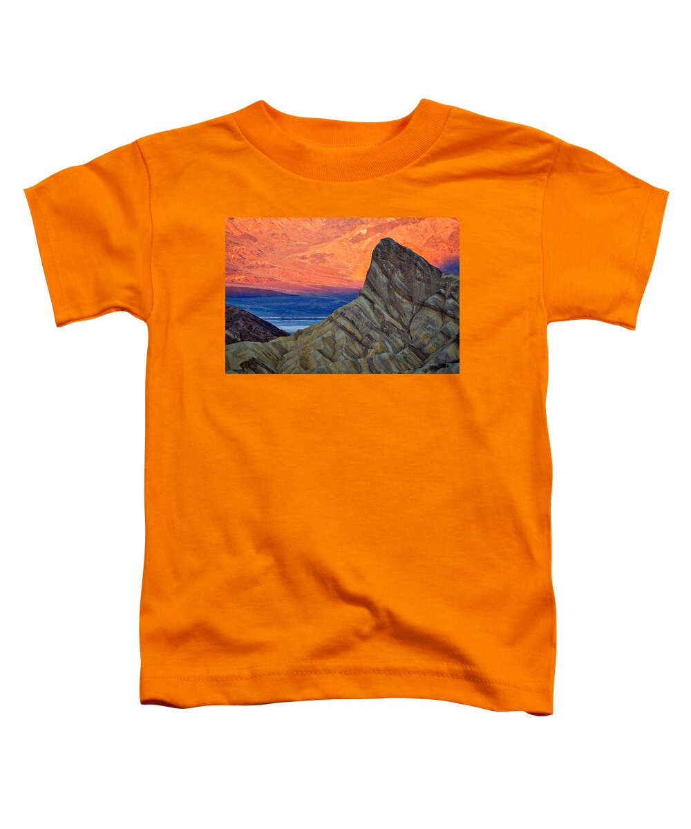 California Toddler T-Shirt featuring the photograph Manly Beacon at Sunrise - Death Valley by Stuart Litoff