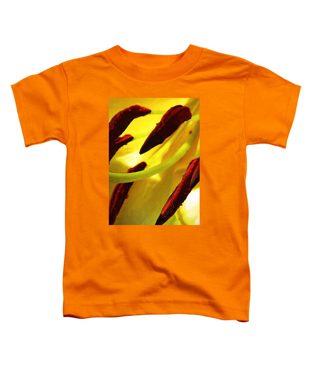 Day Lily Toddler T-Shirt featuring the digital art Mid-Lily Study by Gary Olsen-Hasek