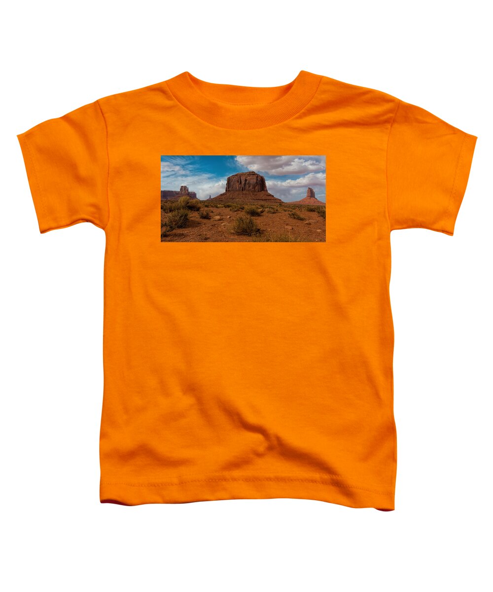Monument Valley Toddler T-Shirt featuring the photograph Monument Valley Panorama by Jonathan Davison