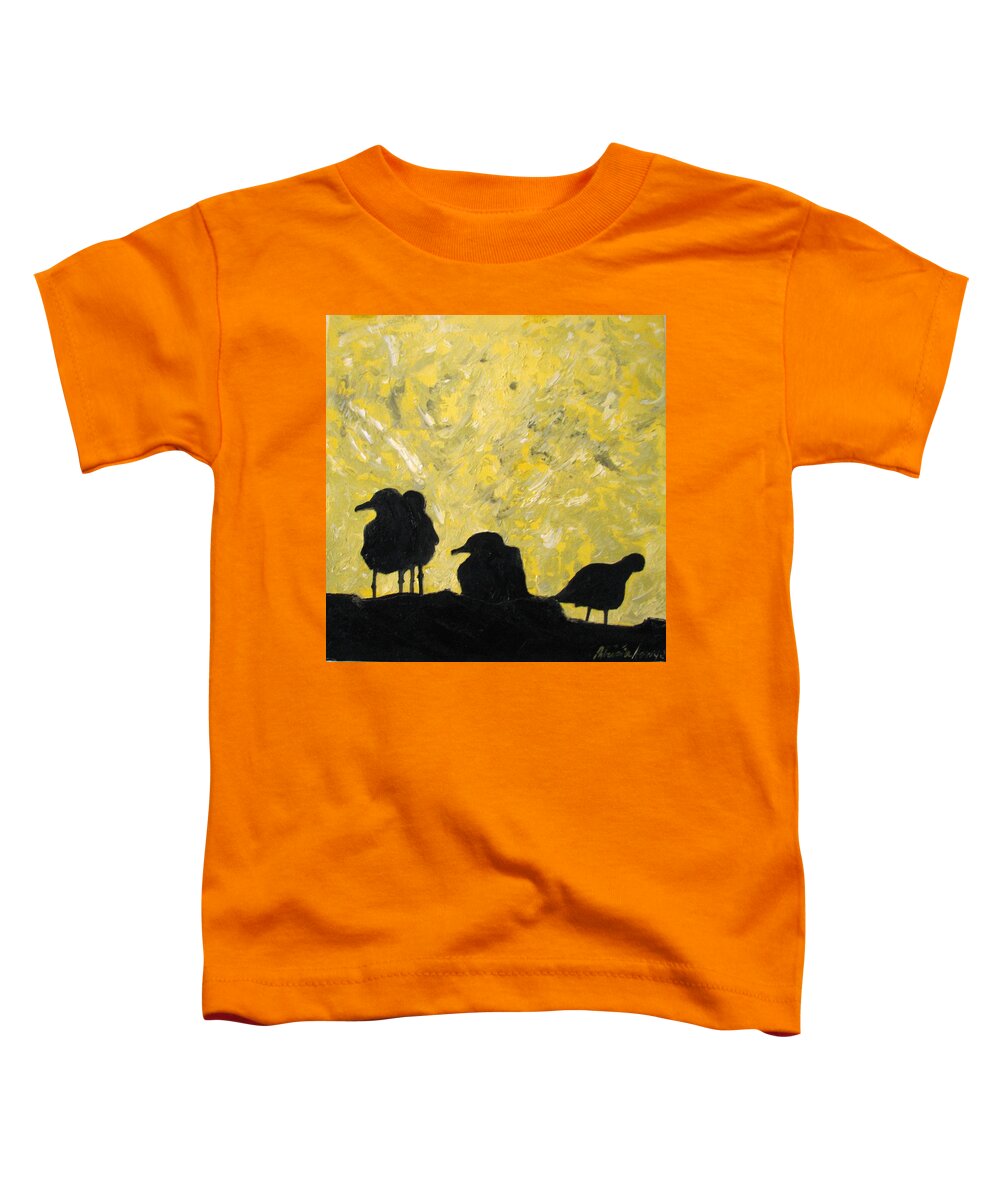 Birds Toddler T-Shirt featuring the painting Morning Birds by Patricia Arroyo