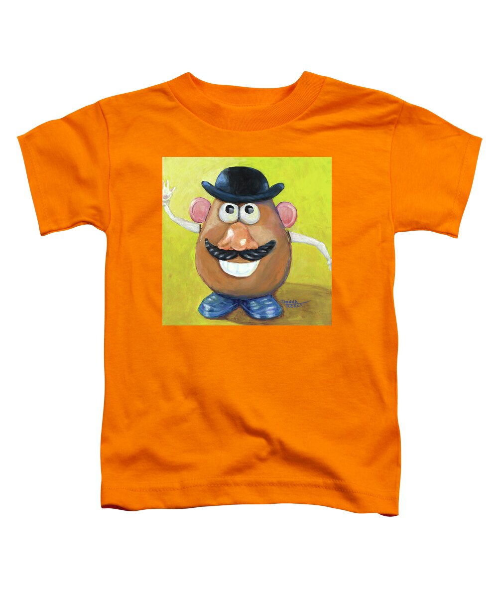 Toy Toddler T-Shirt featuring the painting Mr. Potato Head by Donna Tucker