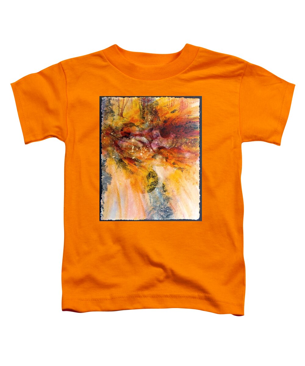 Watercolor Toddler T-Shirt featuring the painting Naturescape In Red by Carolyn Rosenberger