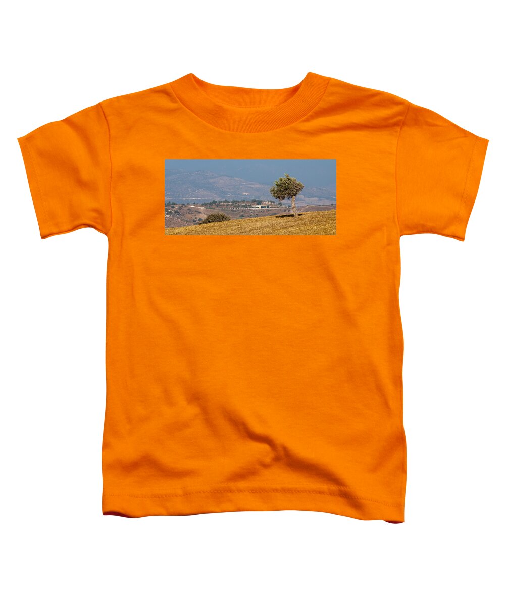 Tree Toddler T-Shirt featuring the photograph Olive tree on a wheat field by Michalakis Ppalis
