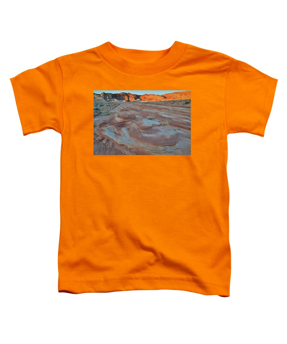 Valley Of Fire State Park Toddler T-Shirt featuring the photograph Pastel Sandstone of Wash 2 in Valley of Fire at Sunrise by Ray Mathis