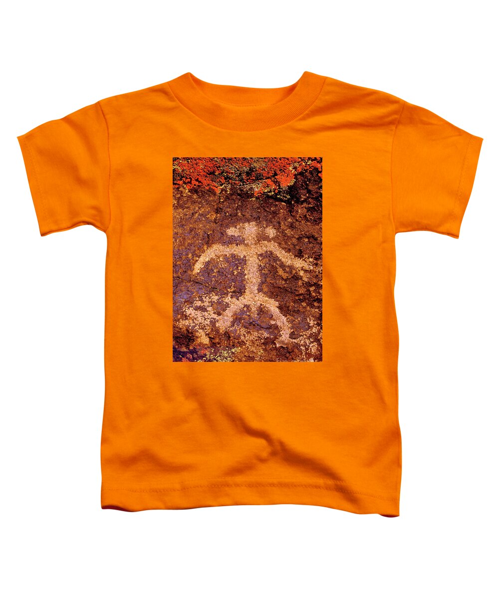 Dave Wellilng Toddler T-Shirt featuring the photograph Petroglyph Of Man Little Petroglyph Canyon California by Dave Welling