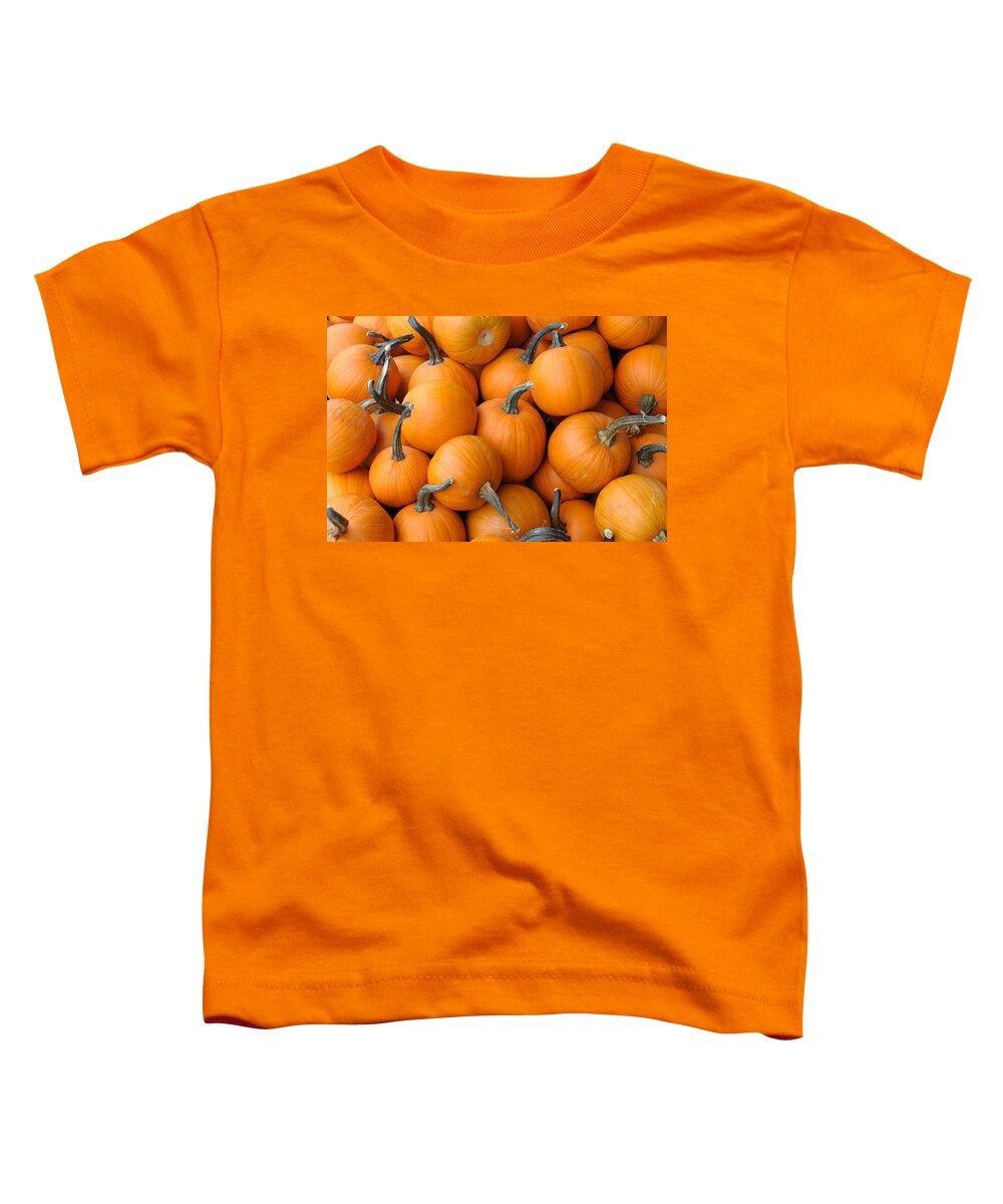 Pumpkin Toddler T-Shirt featuring the photograph Pile of pumkins by Bradford Martin